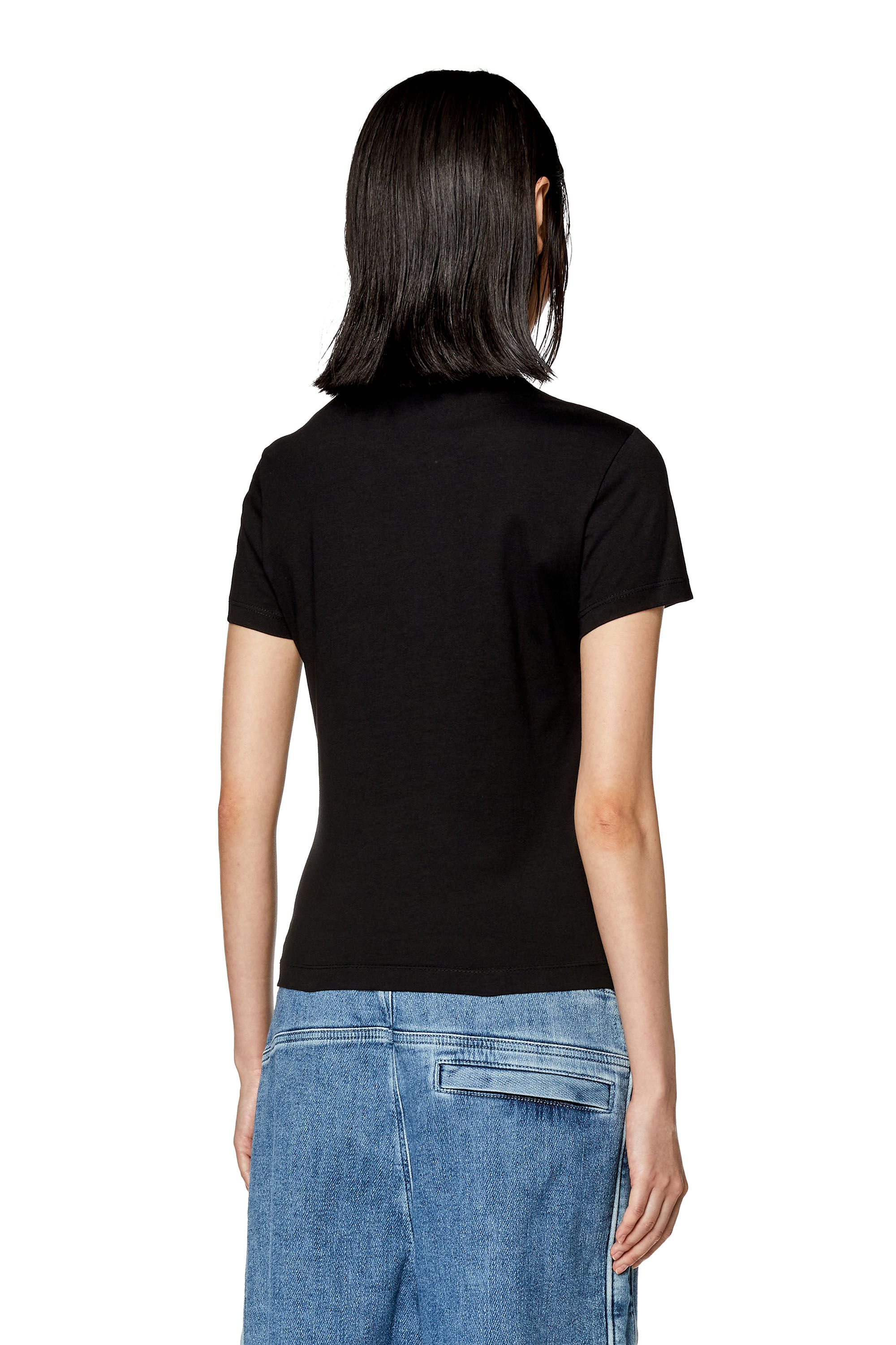 Diesel - T-SLI-DIV, Mujer Camiseta con parches Diesel in Negro - Image 4