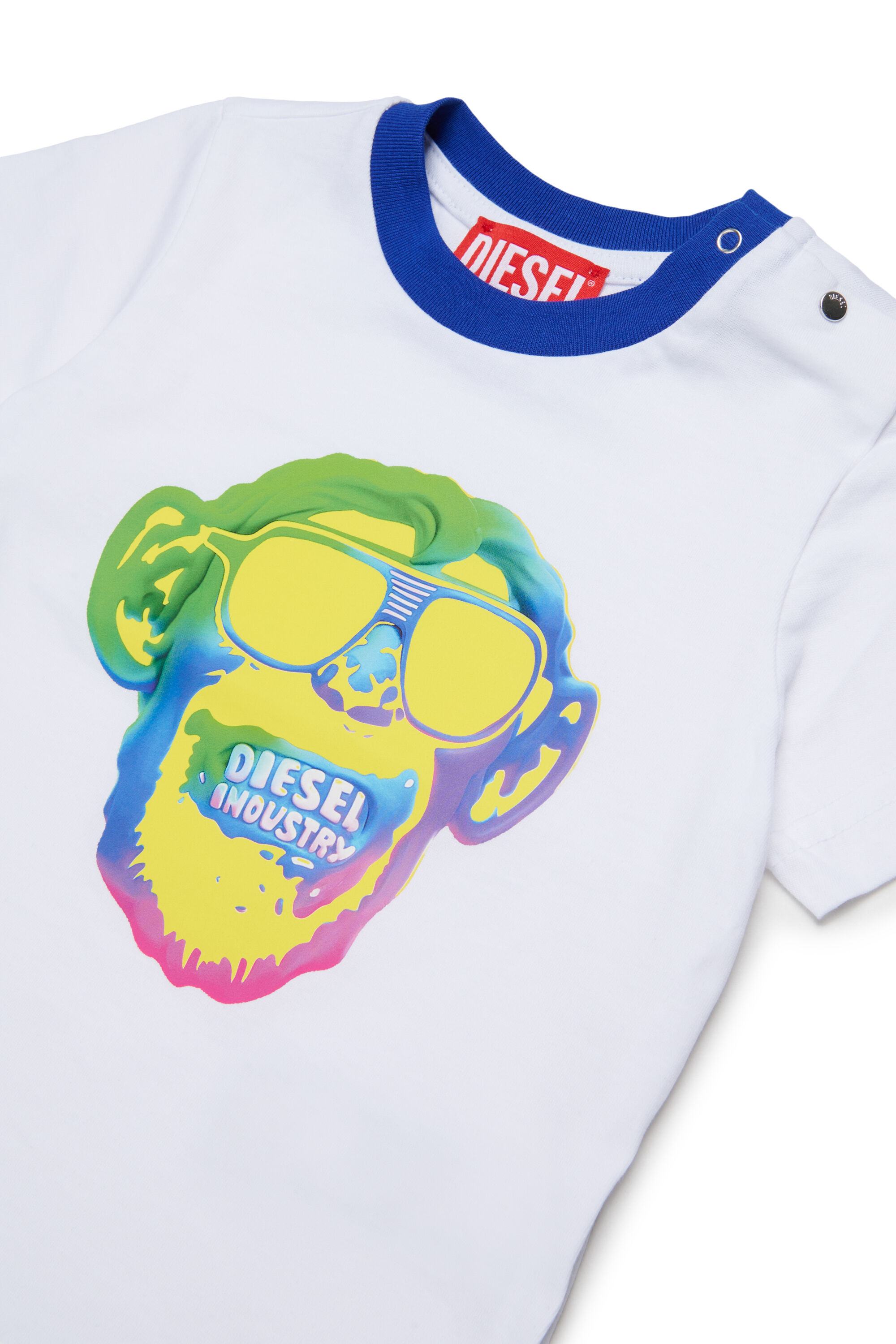 Diesel - TOKEYB, Camiseta de algod&oacute;n con estampado de mono Hombre in Blanco - 3