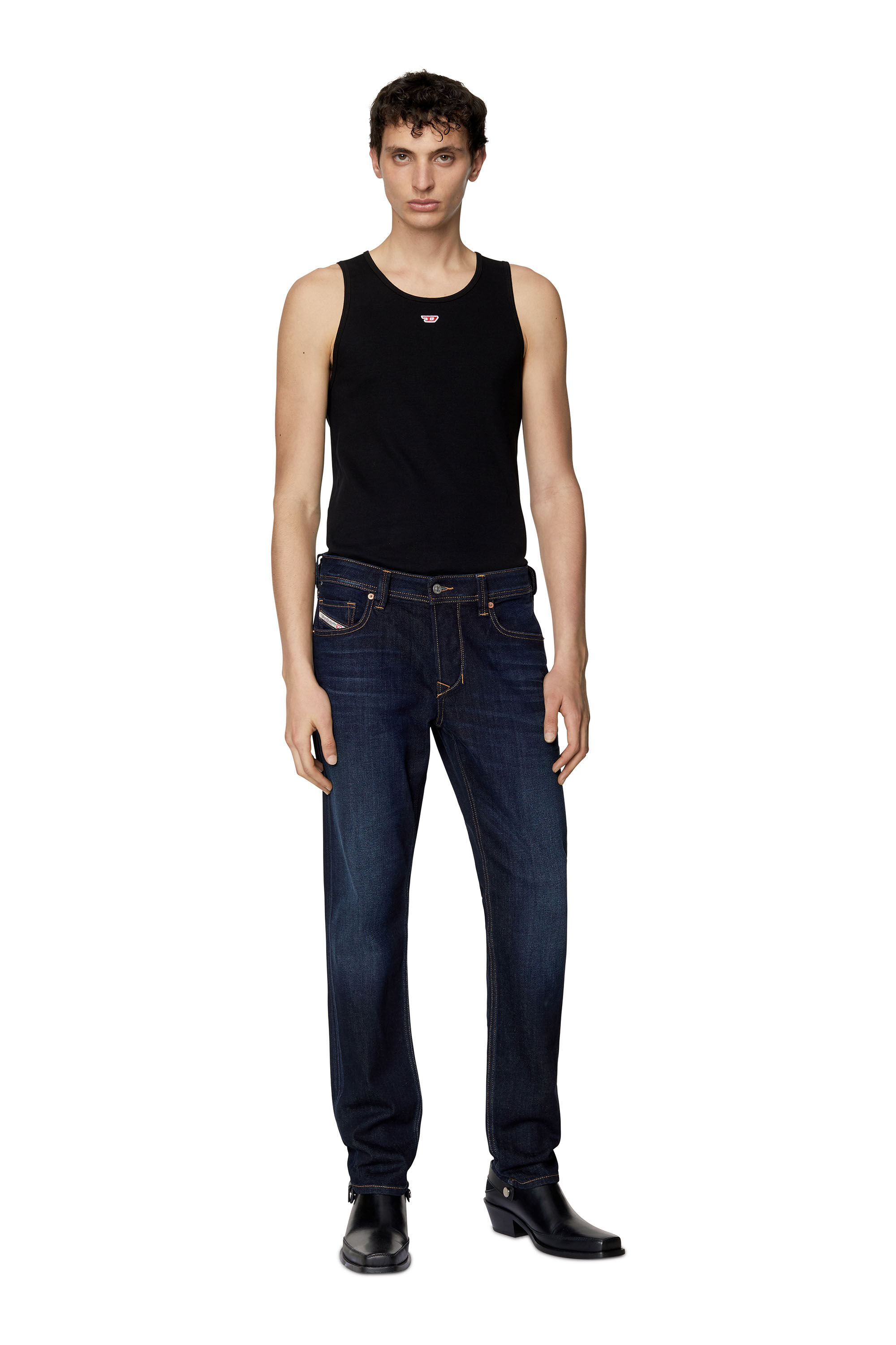 Diesel - Larkee-Beex 009ZS Tapered Jeans, Azul Oscuro - Image 1