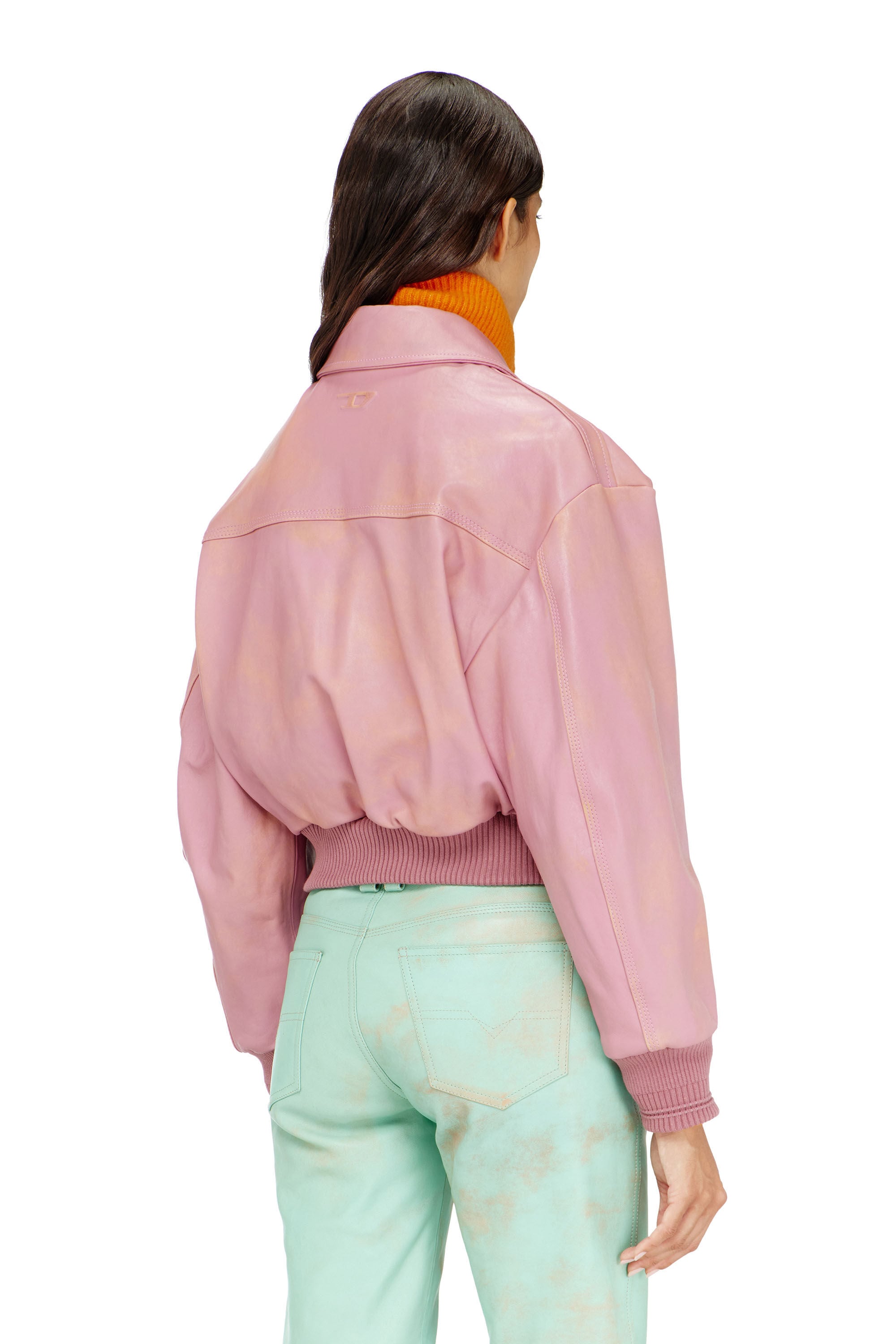 Diesel - L-AVIA, Chaqueta aviador de cuero tratado Mujer in ToBeDefined - 3