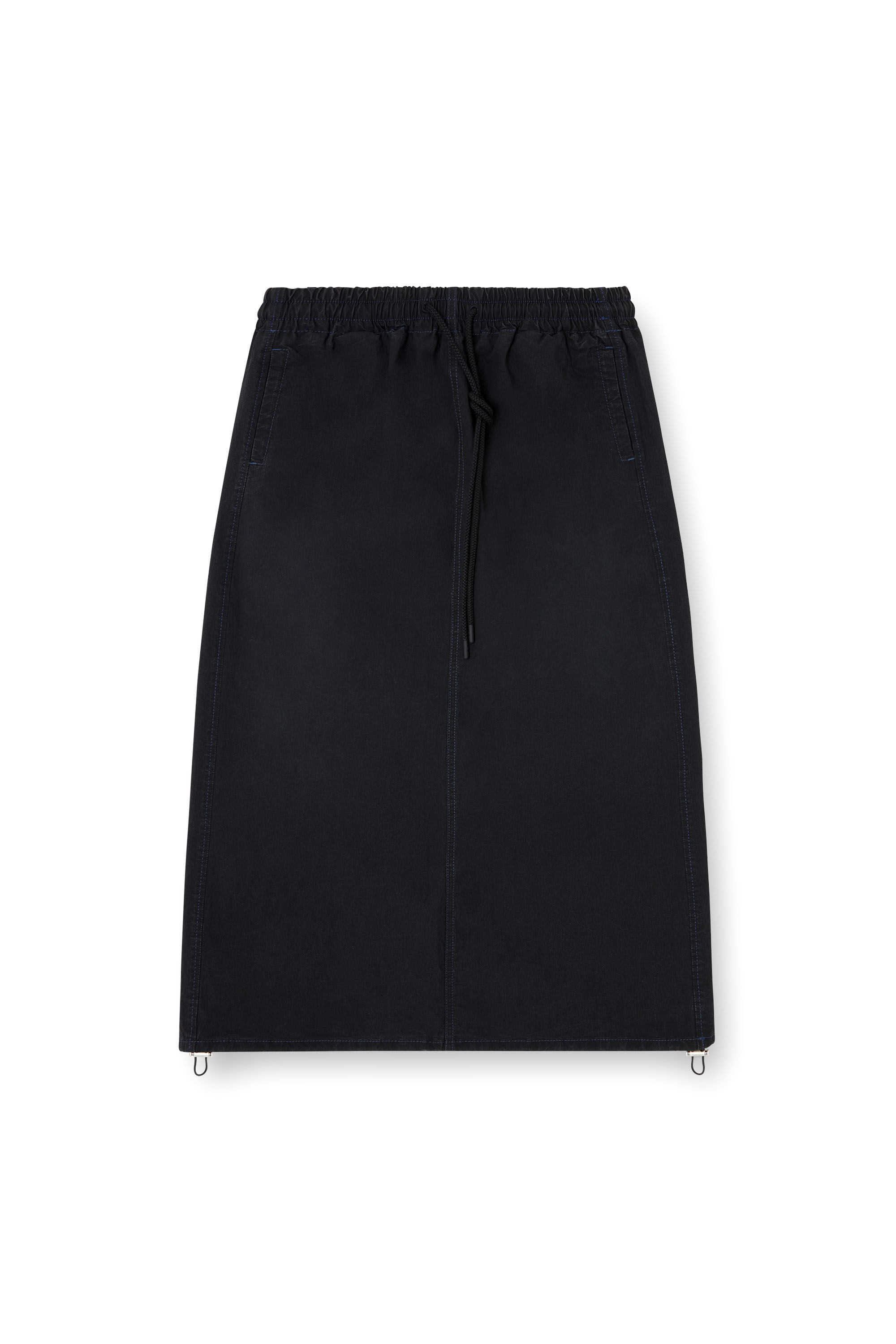 Diesel - DE-OREN-C JOGG, Falda midi de tejido técnico JoggJeans Mujer in Negro - 2