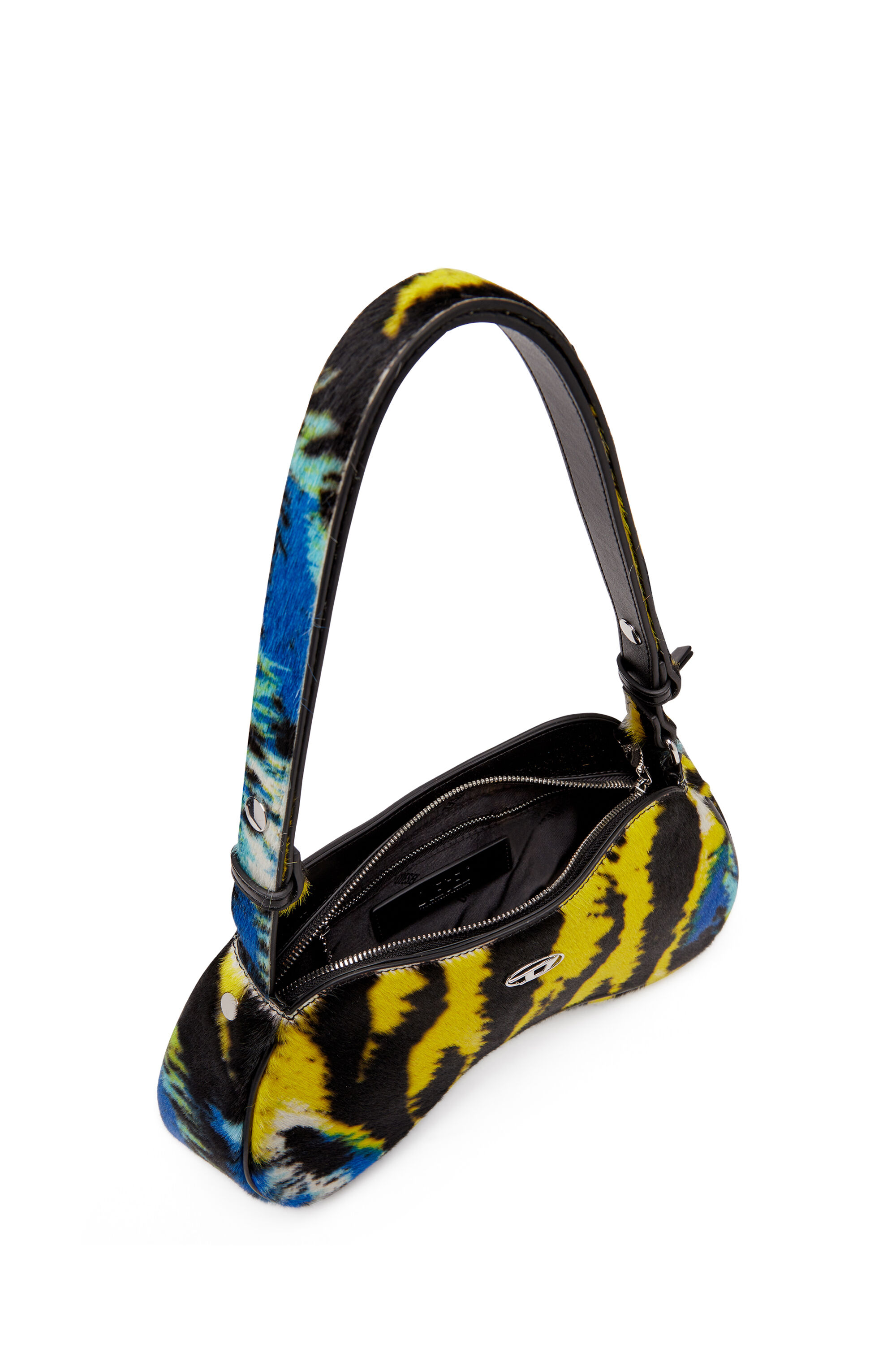 Diesel - PLAY SHOULDER, Woman's Play-Borsa a spalla in cavallino tigrato in Yellow/Black - 5