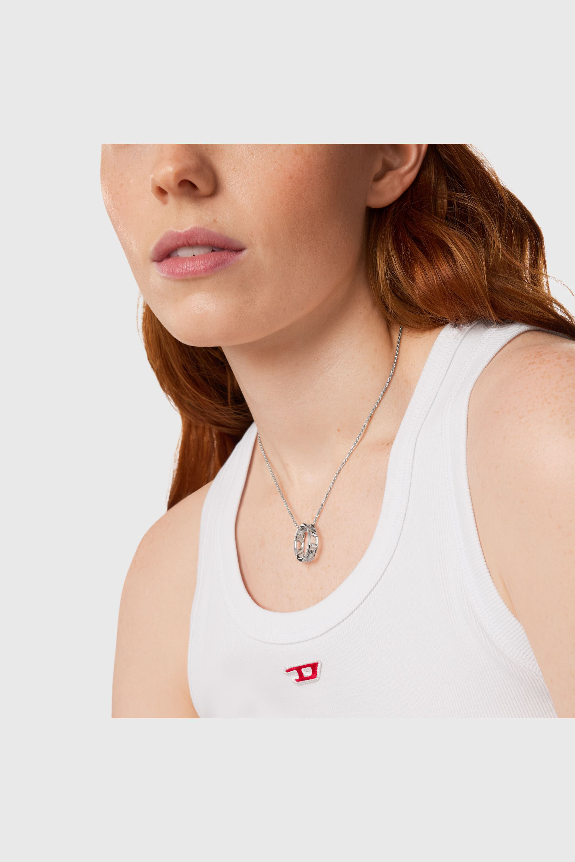 Diesel - DL1367040 STERLING SILVER JEWEL, Collar con colgante de plata de ley Unisex in Plateado - 3