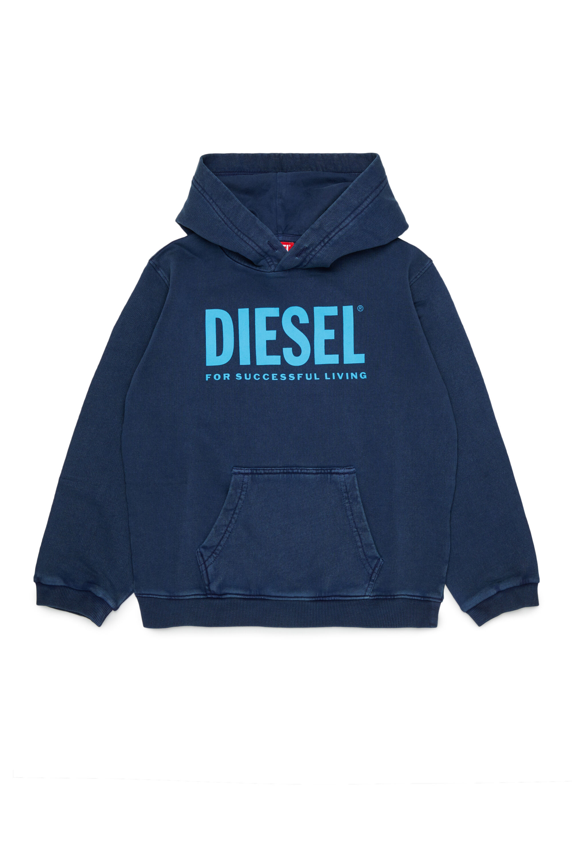 Diesel - STISEL OVER, Sudadera con estampado de logo maxi Hombre in Azul marino - 1