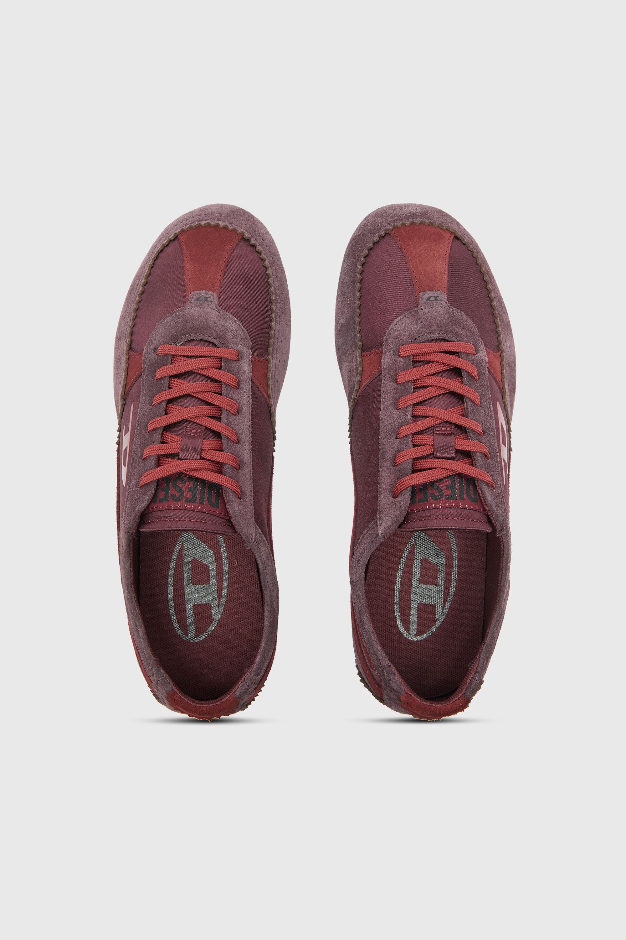 Diesel - D-MILE LOW II W, Woman's D-Mile-Flat sneakers with suede overlays in Burgundy - 4