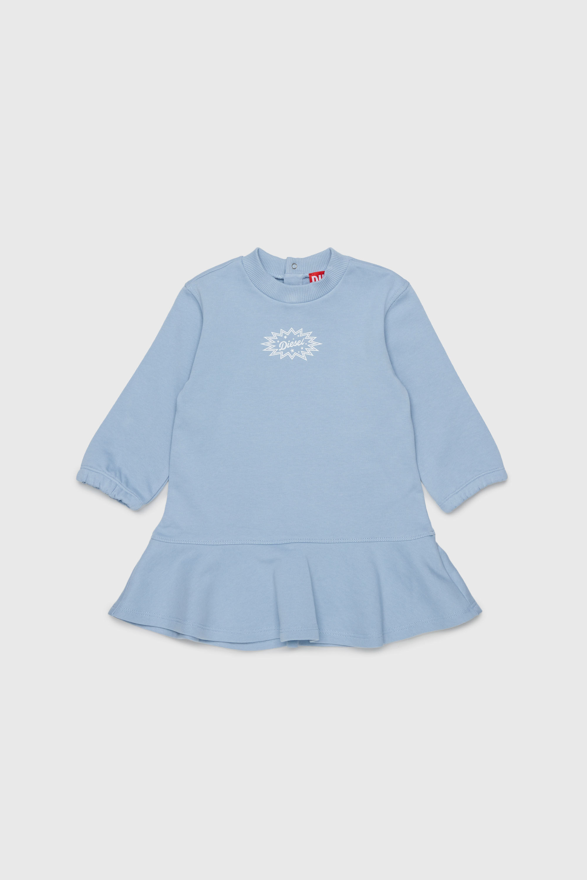 Diesel - DFUMB, Vestido sudadera con bajo de volantes Mujer in Azul marino - 1