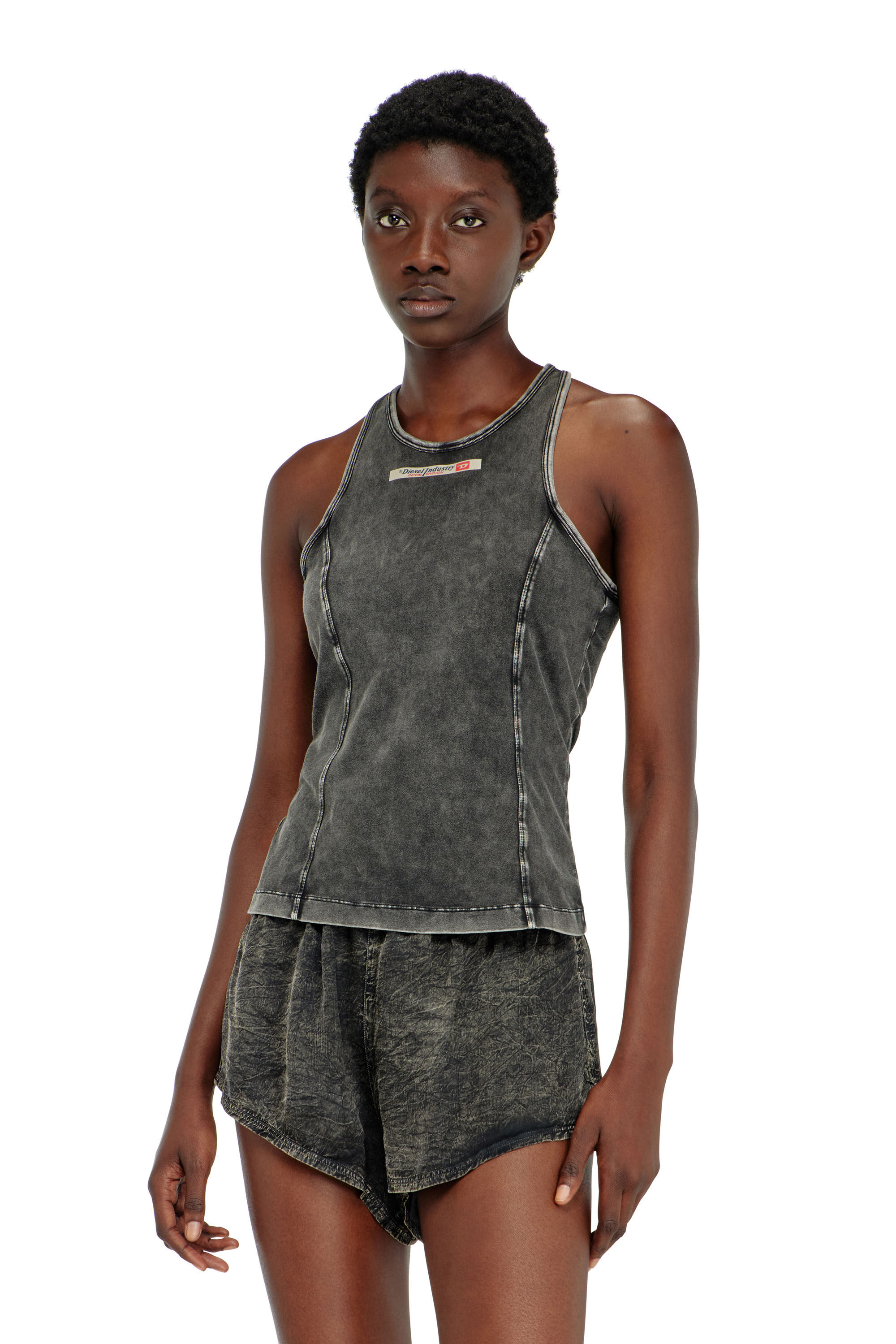 Diesel - IRENE-DNM, Camiseta de algod&oacute;n con efecto tratado Mujer in ToBeDefined - 2