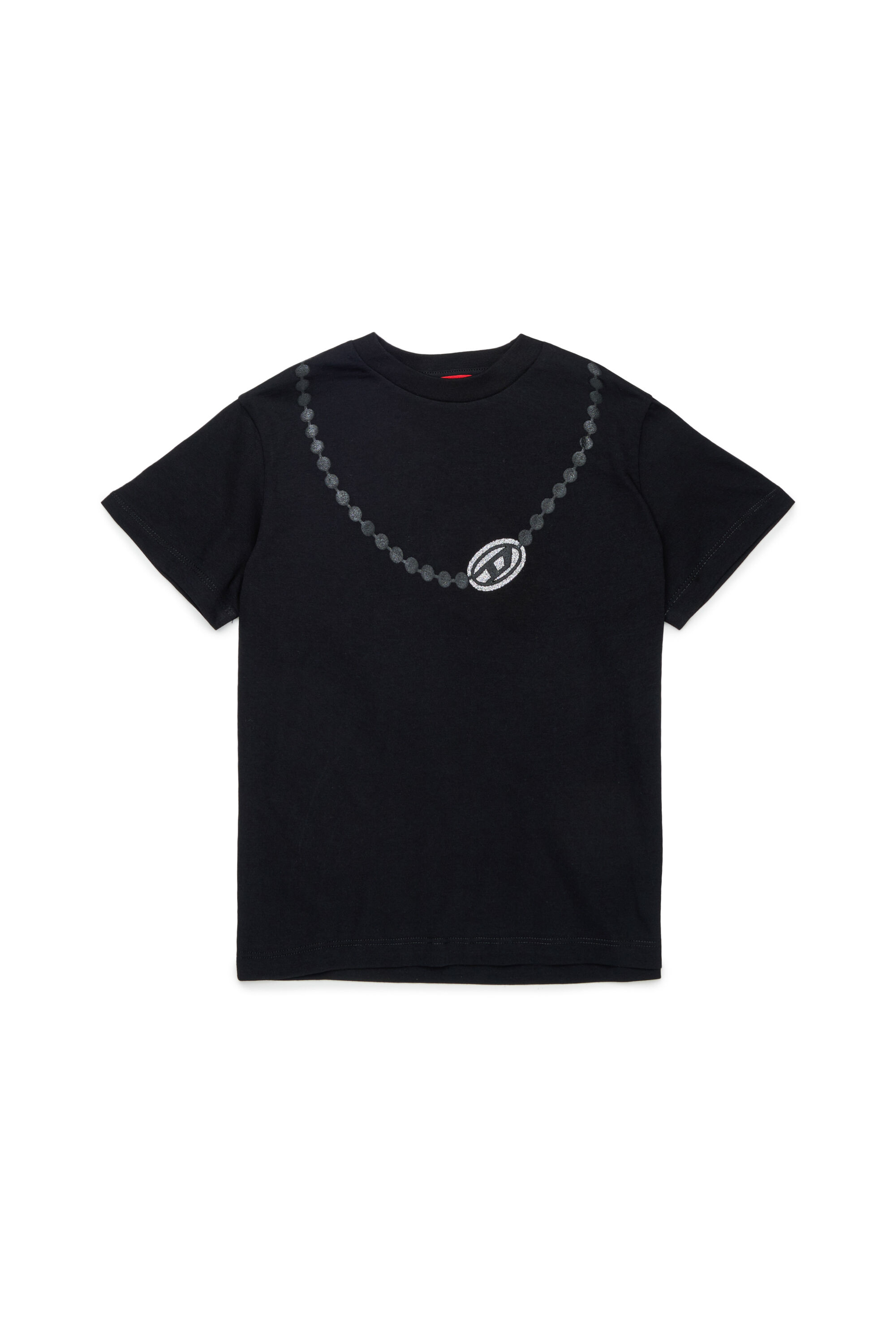Diesel - TICLA, Camiseta de algod&oacute;n con estampado de collar Mujer in Negro - 1