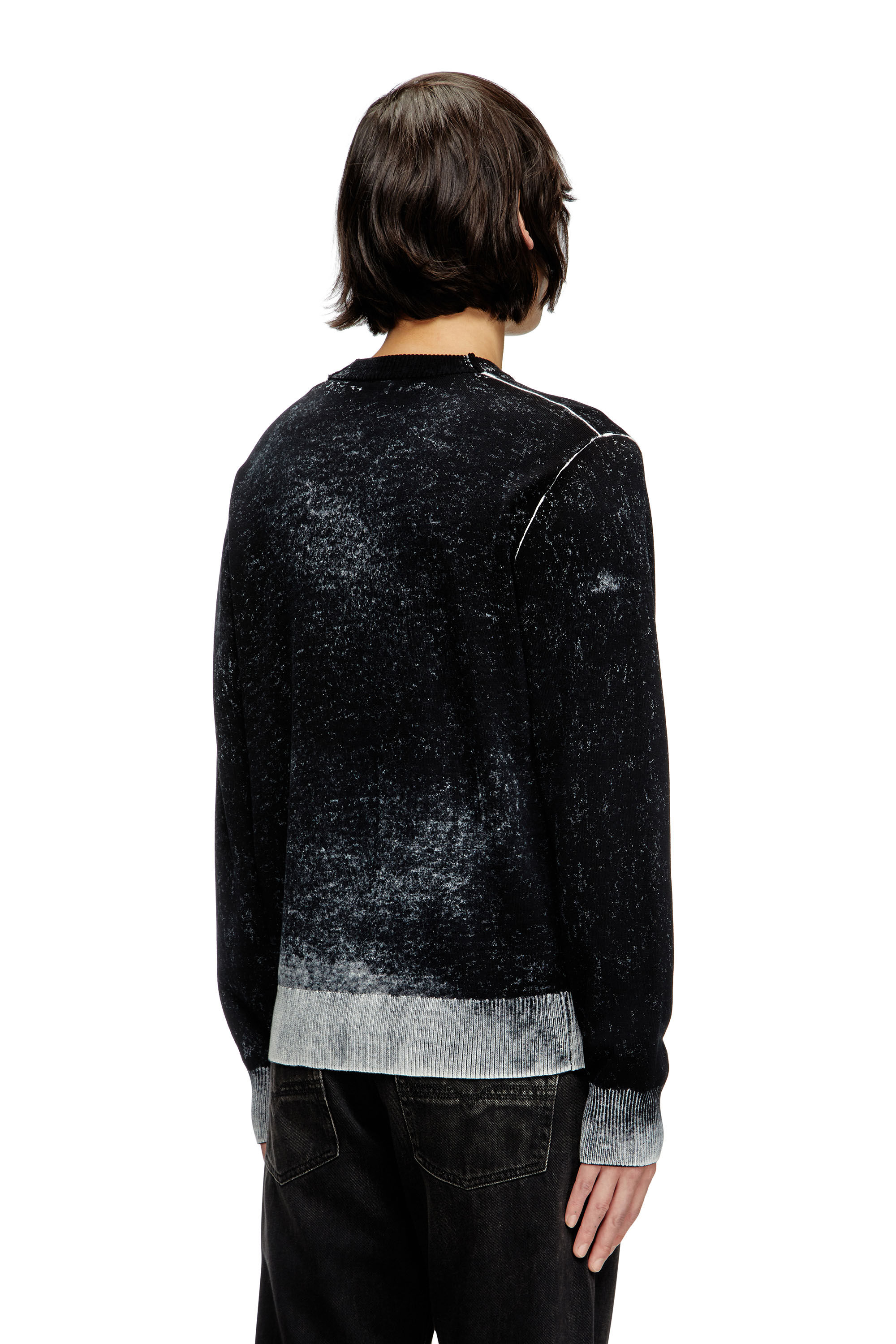 Diesel - K-LARENCE-B, Jersey de algodón con estampado invertido Hombre in Negro - 4