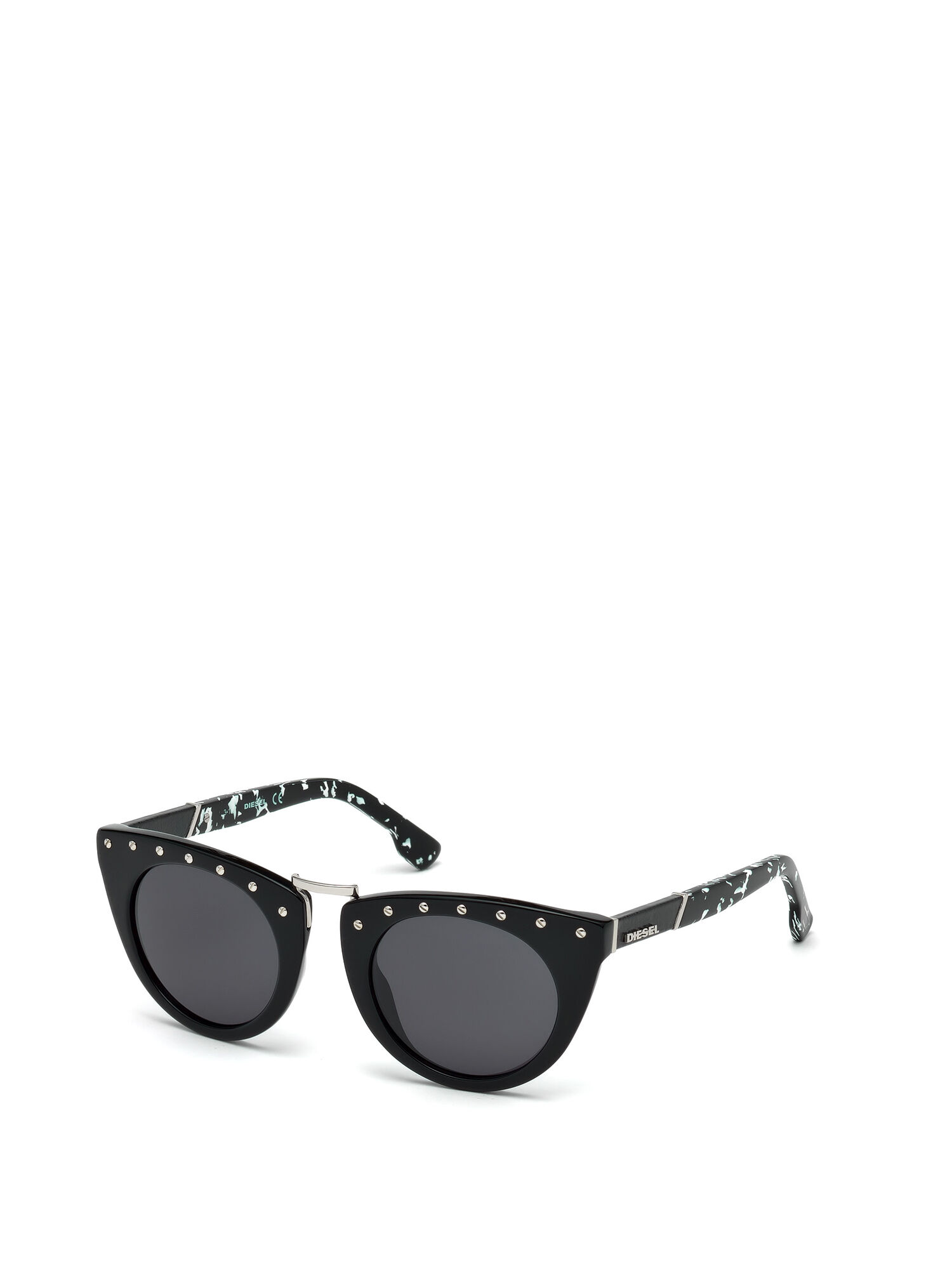 Diesel - DL0211, Gafas de montura original con detalles en piel Mujer in Negro - 4