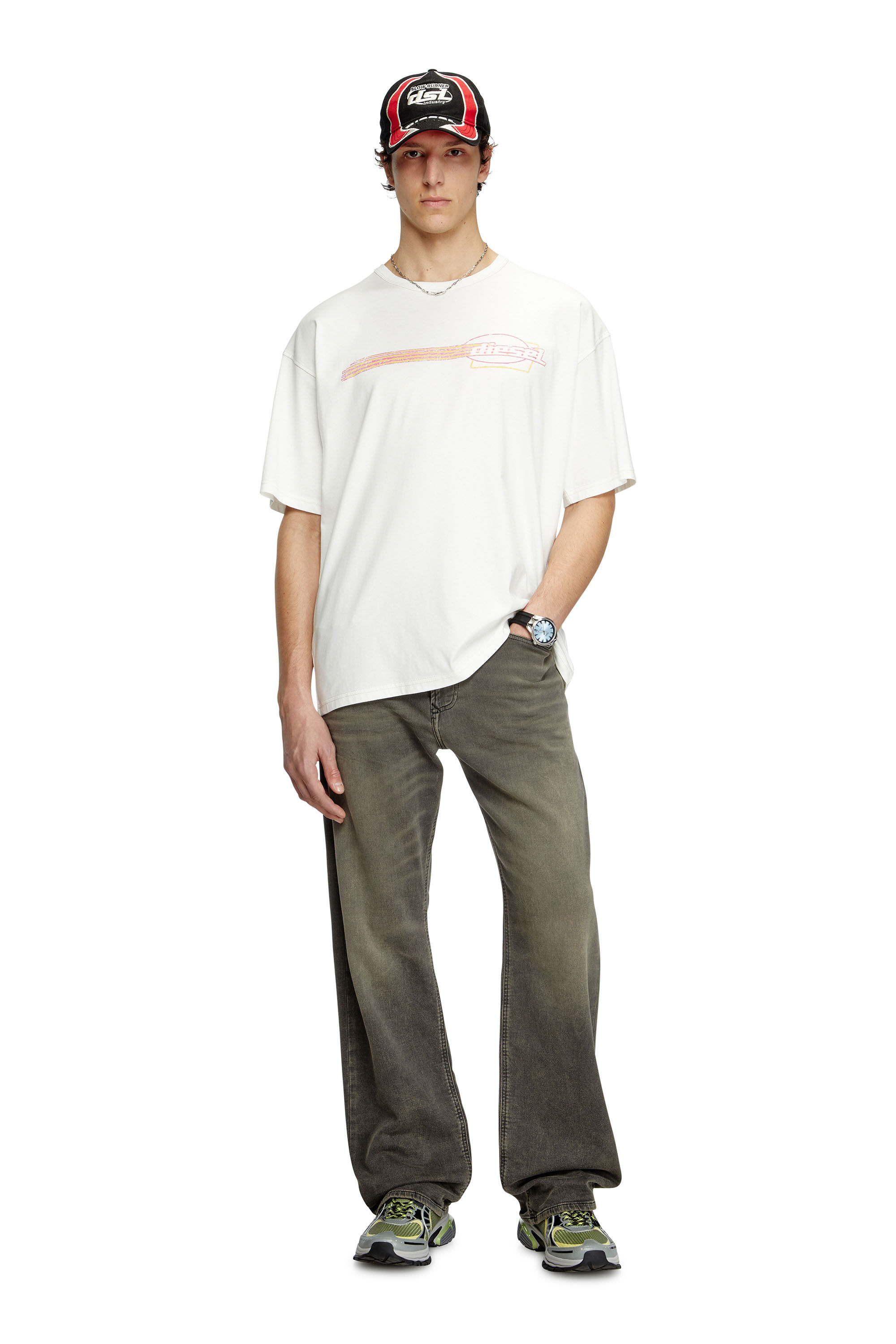 Diesel - T-BOXT-R16, Camiseta con gráficos de logotipo en relieve Hombre in Blanco - 1