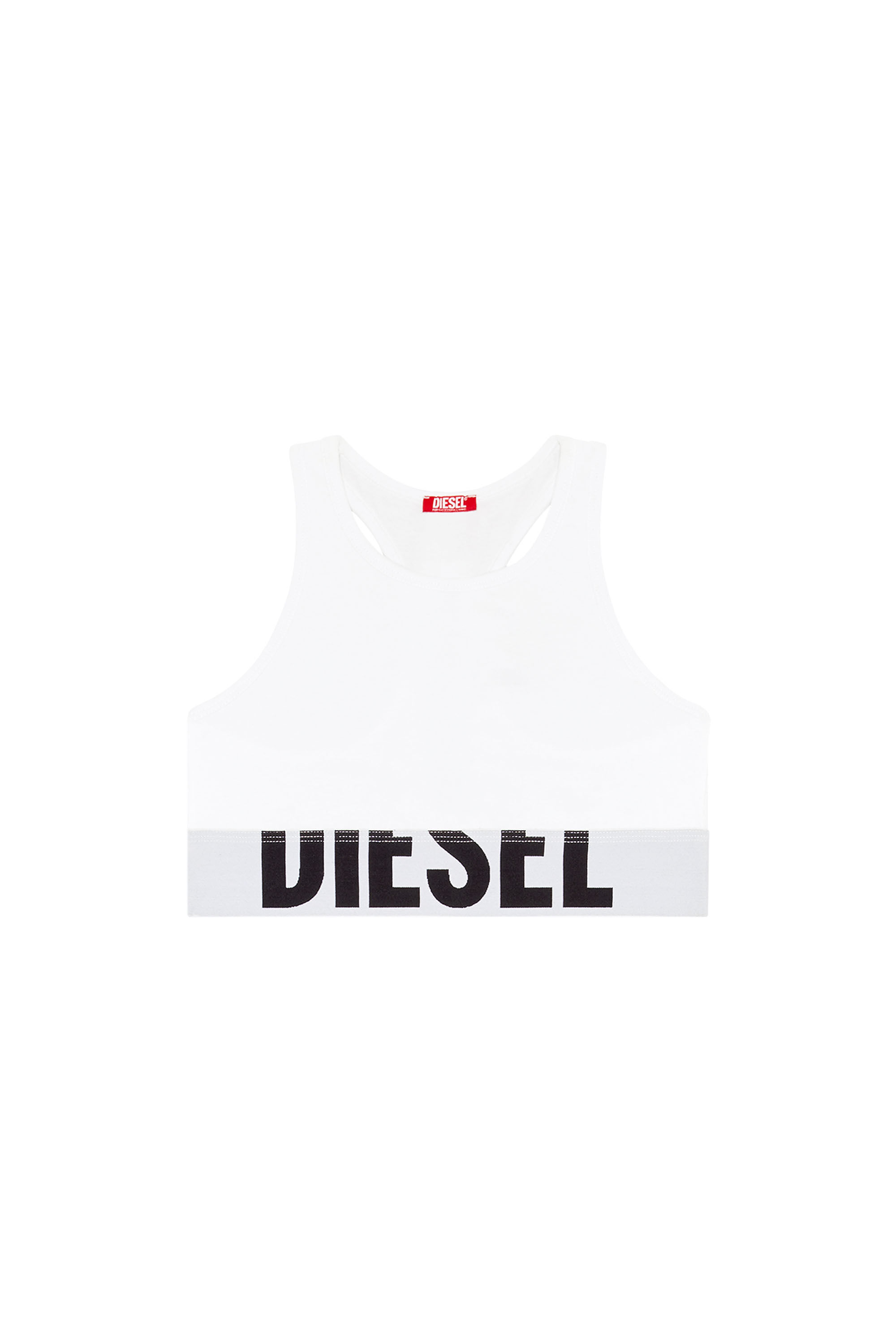 Diesel - UFSB-COTTON-RACE-BRALETTE-XL, Sujetador deportivo con logotipo recortado Mujer in Blanco - 2