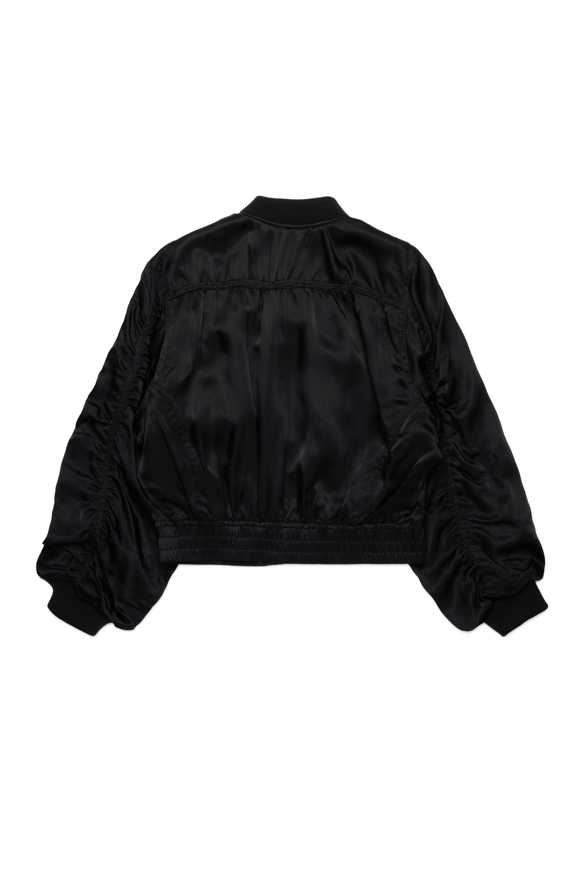 Diesel - JGKHLOWS, Chaqueta bomber de satén con bolsillos cargo Mujer in Negro - 2