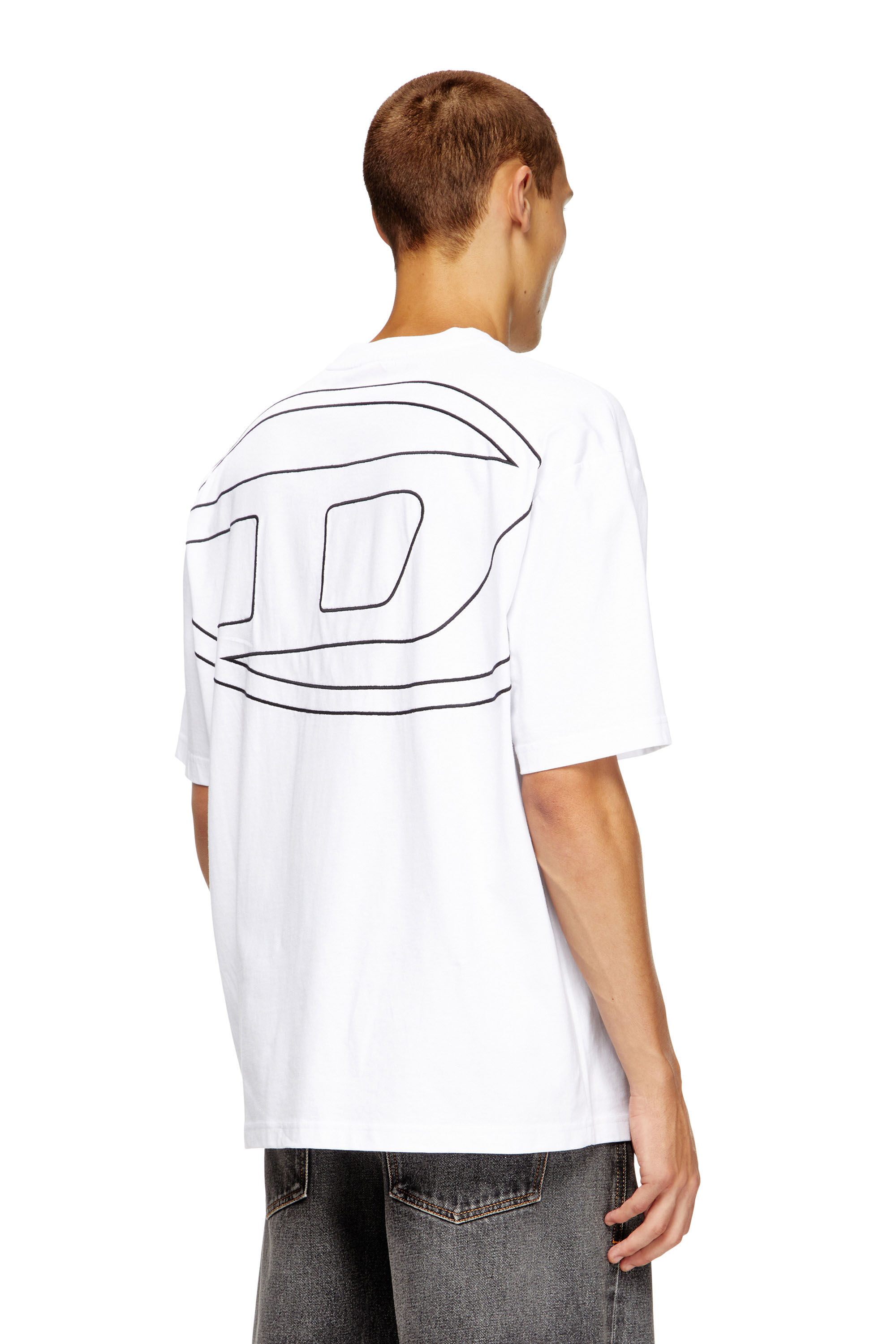 T-Shirt oversize de hombre con maxi D ovalada bordada | Diesel