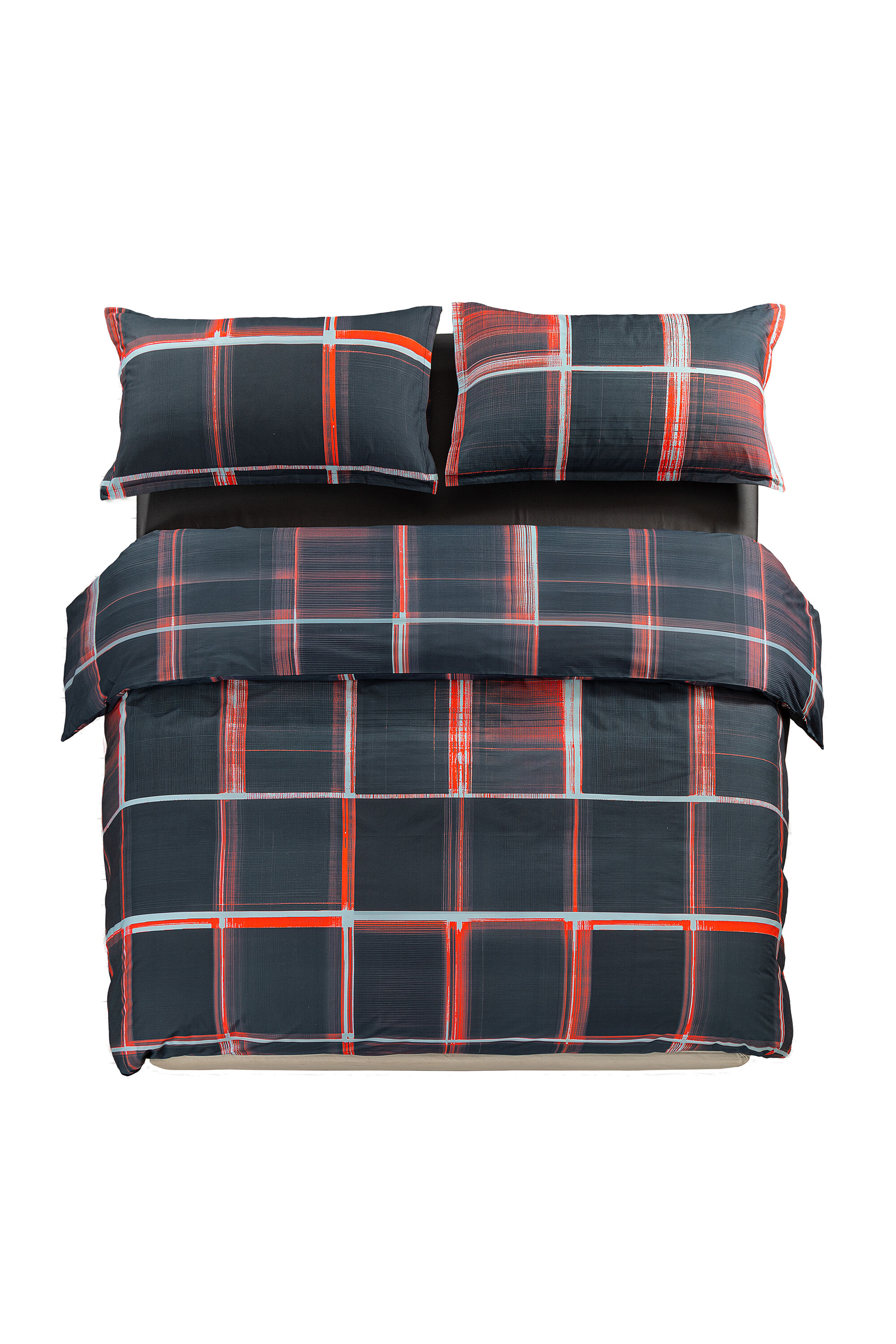 Diesel - 1016331 PSYCHEDELIC CHECKS DARK  DUVET C, Juego de funda n&oacute;rdica de percal para cama queen size Unisex in Multicolor - 1