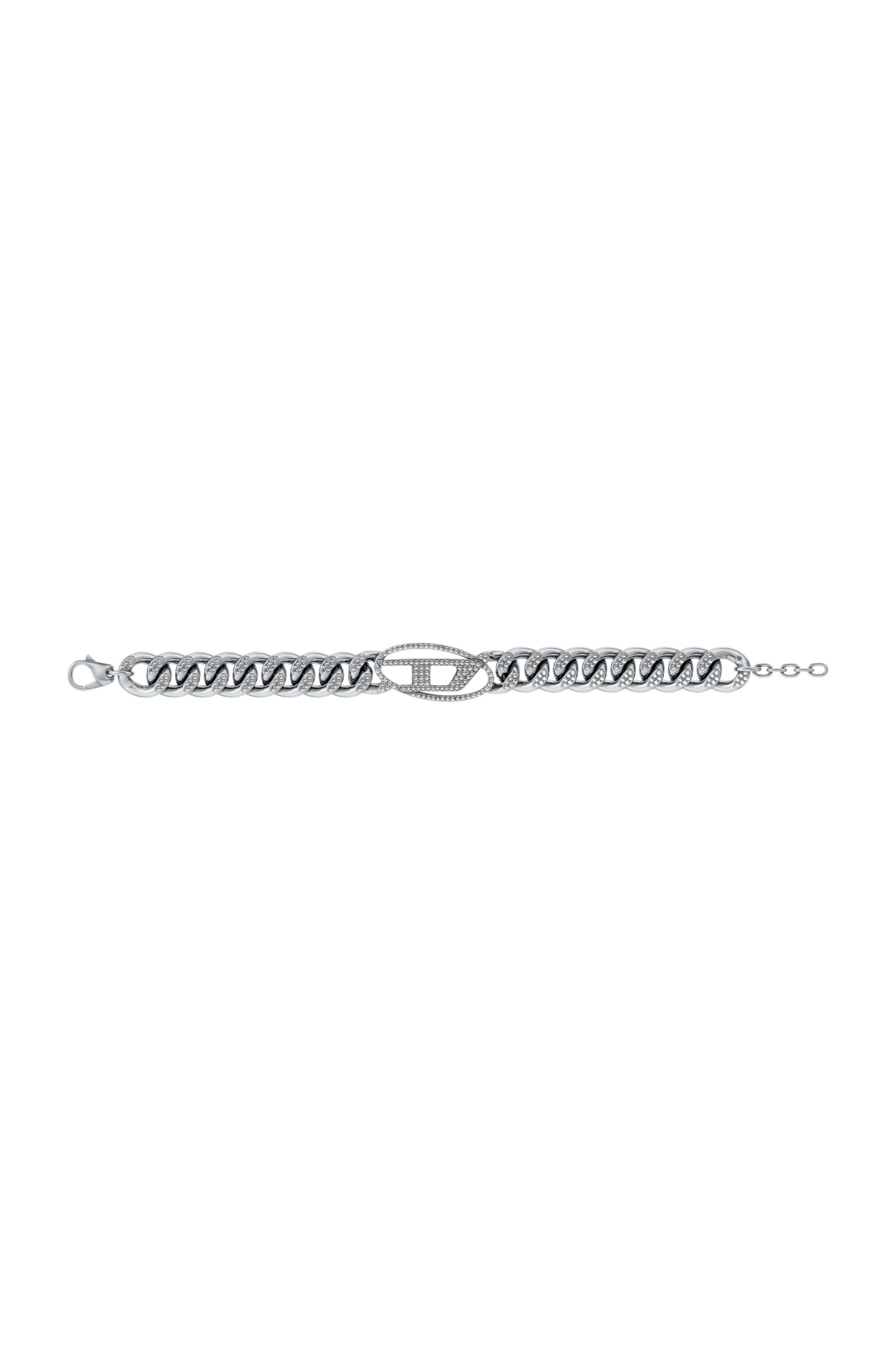 Diesel - DX1707040 JEWELLERY, Pulsera de cadena Oval D glitz de acero inoxidable Unisex in Plateado - 4