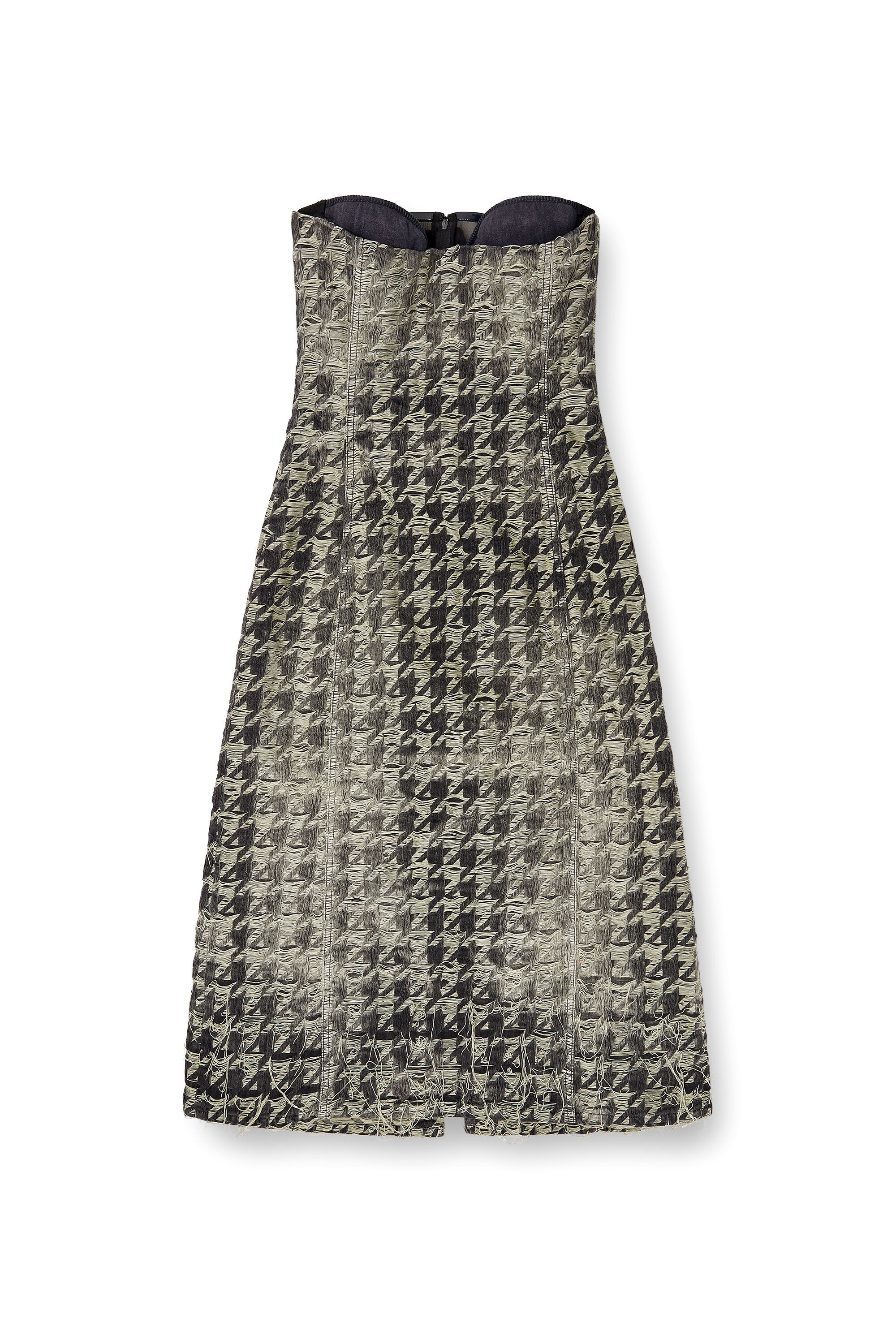 Diesel - DE-OLIVIA-FSH, Vestido midi en tejido denim con tejido de pata de gallo Mujer in Multicolor - 2