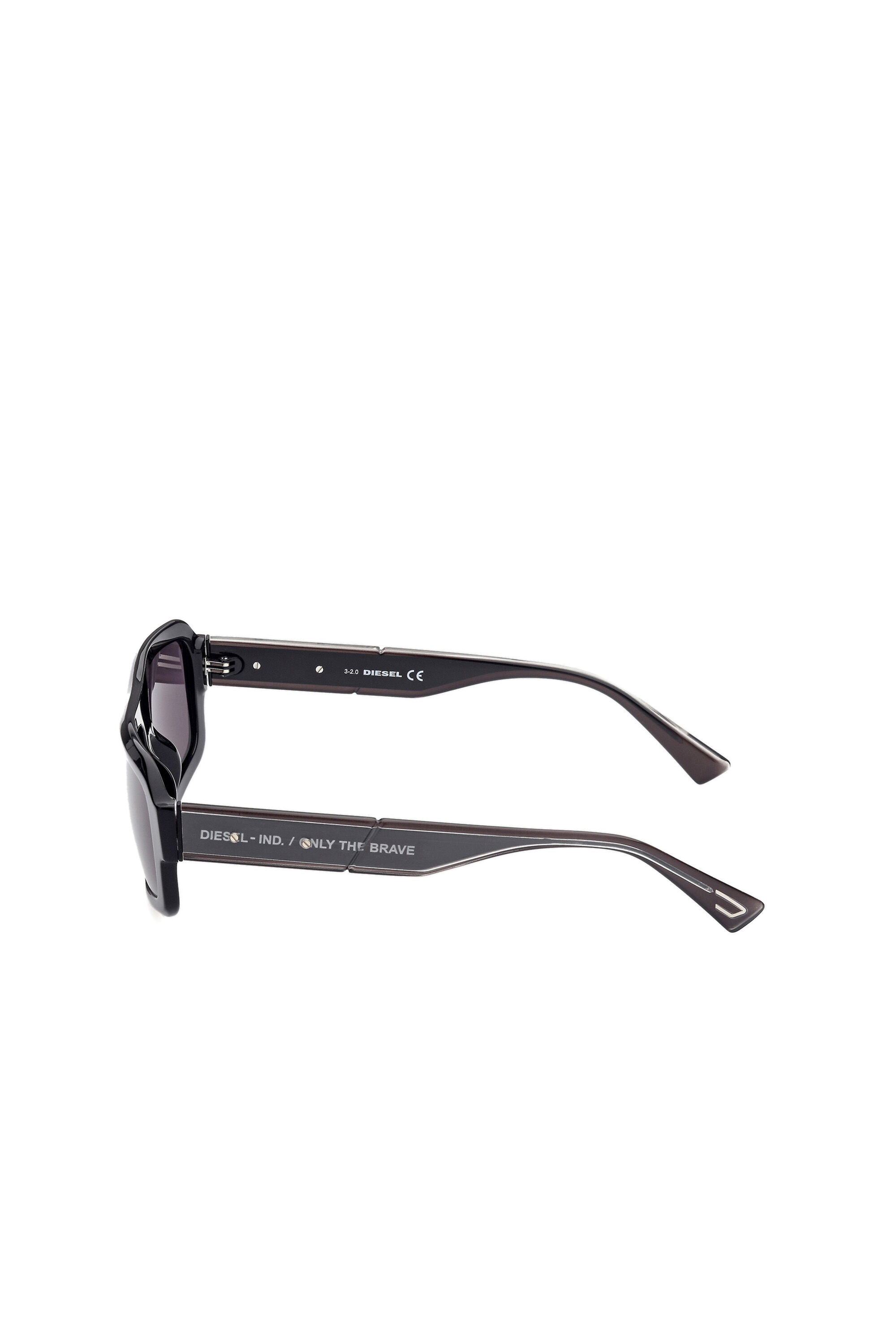 Diesel - DL0348, Gafas de sol de construcción atrevida Hombre in Negro - 4