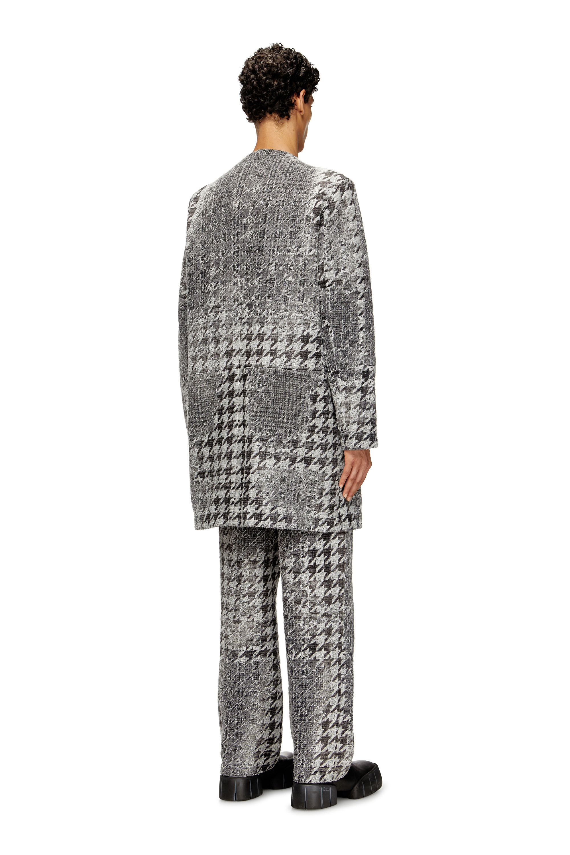 Diesel - D-LOT-FSH, Abrigo de denim jacquard en diseño Príncipe de Gales Unisex in Multicolor - 4