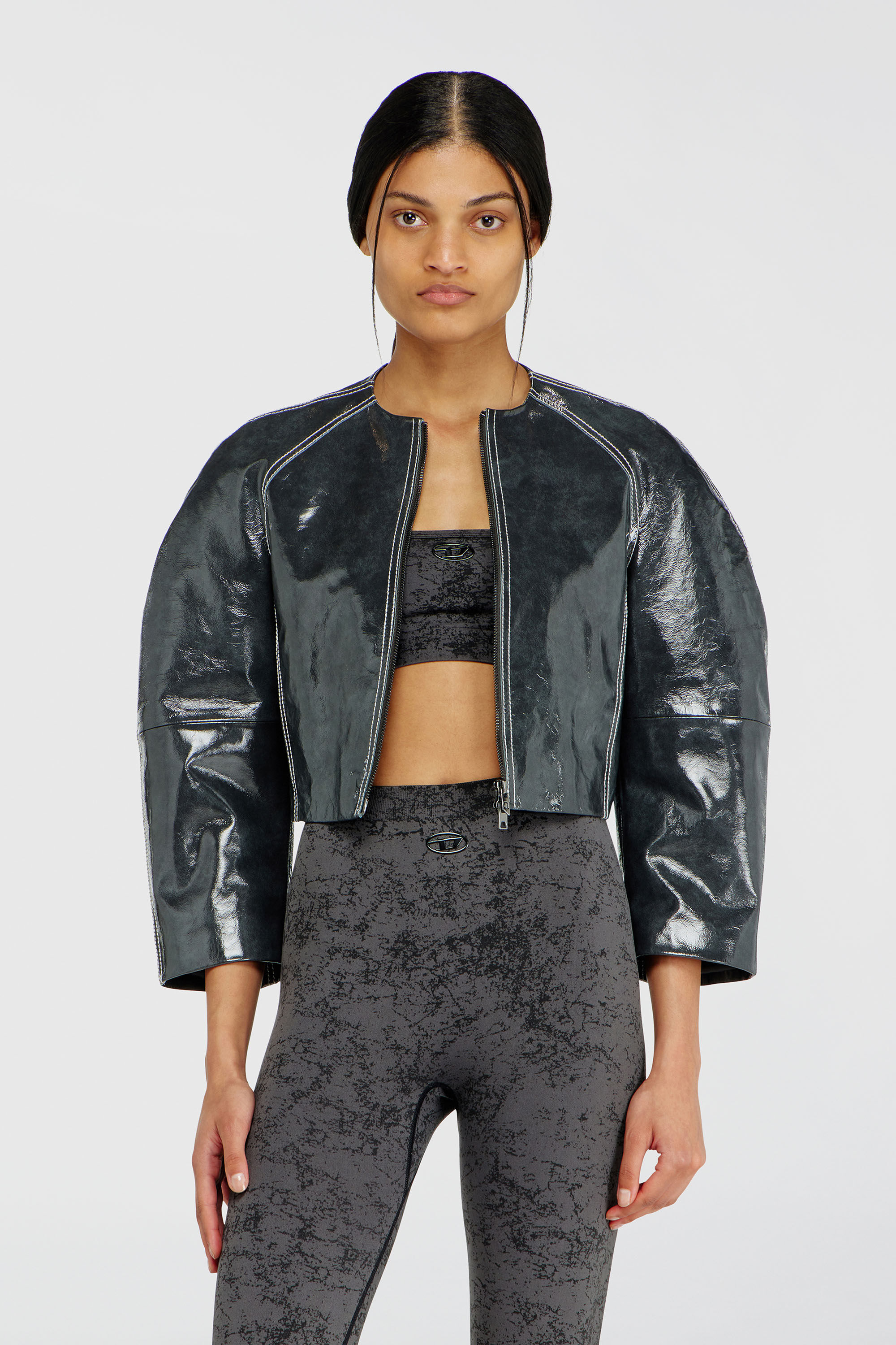 Diesel - HELLA-UTLT, Top deportivo con estampado utility Mujer in Gris - 5