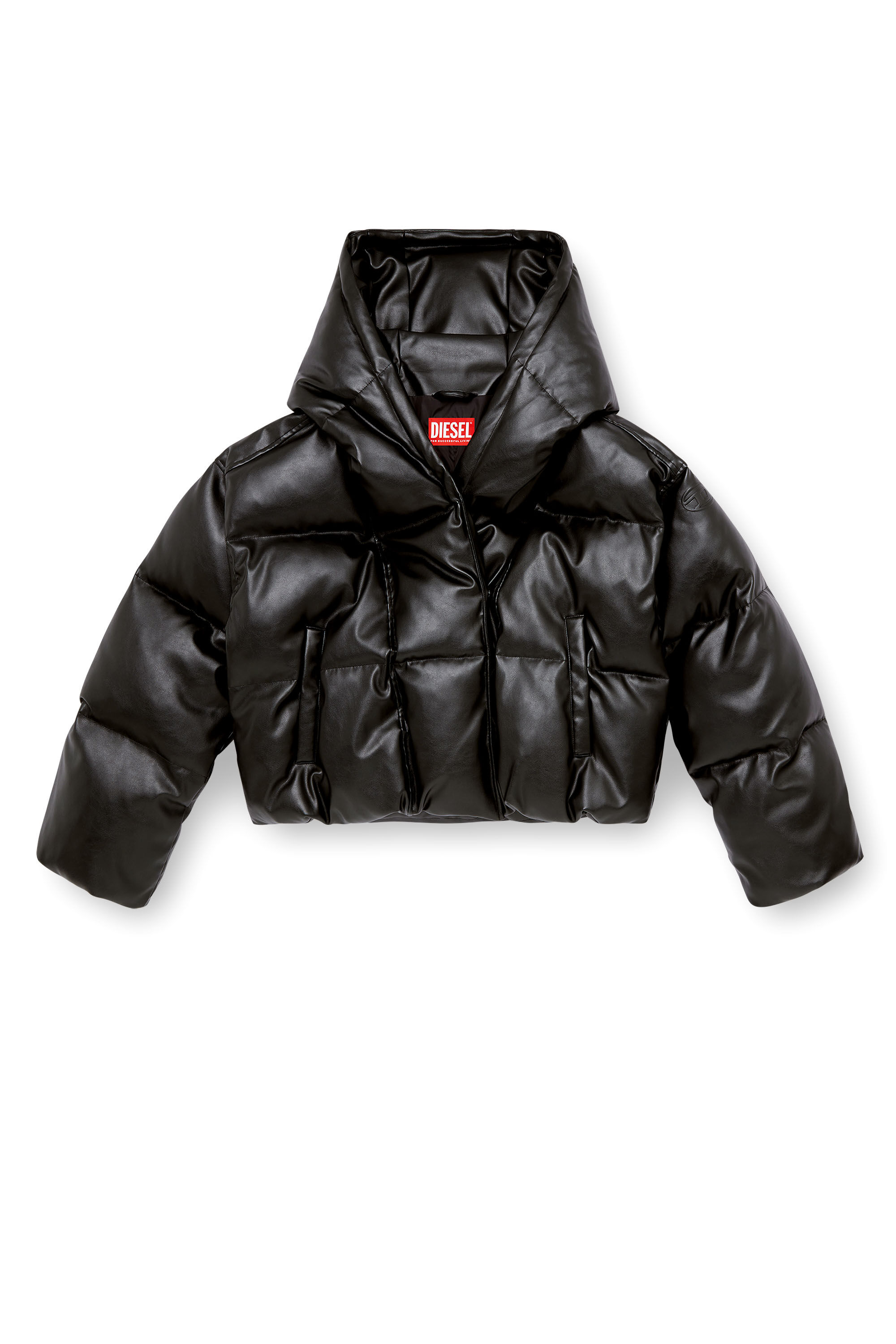 Diesel - W-ILLEY, Chaqueta acolchada con capucha en tejido recubierto Mujer in ToBeDefined - 2