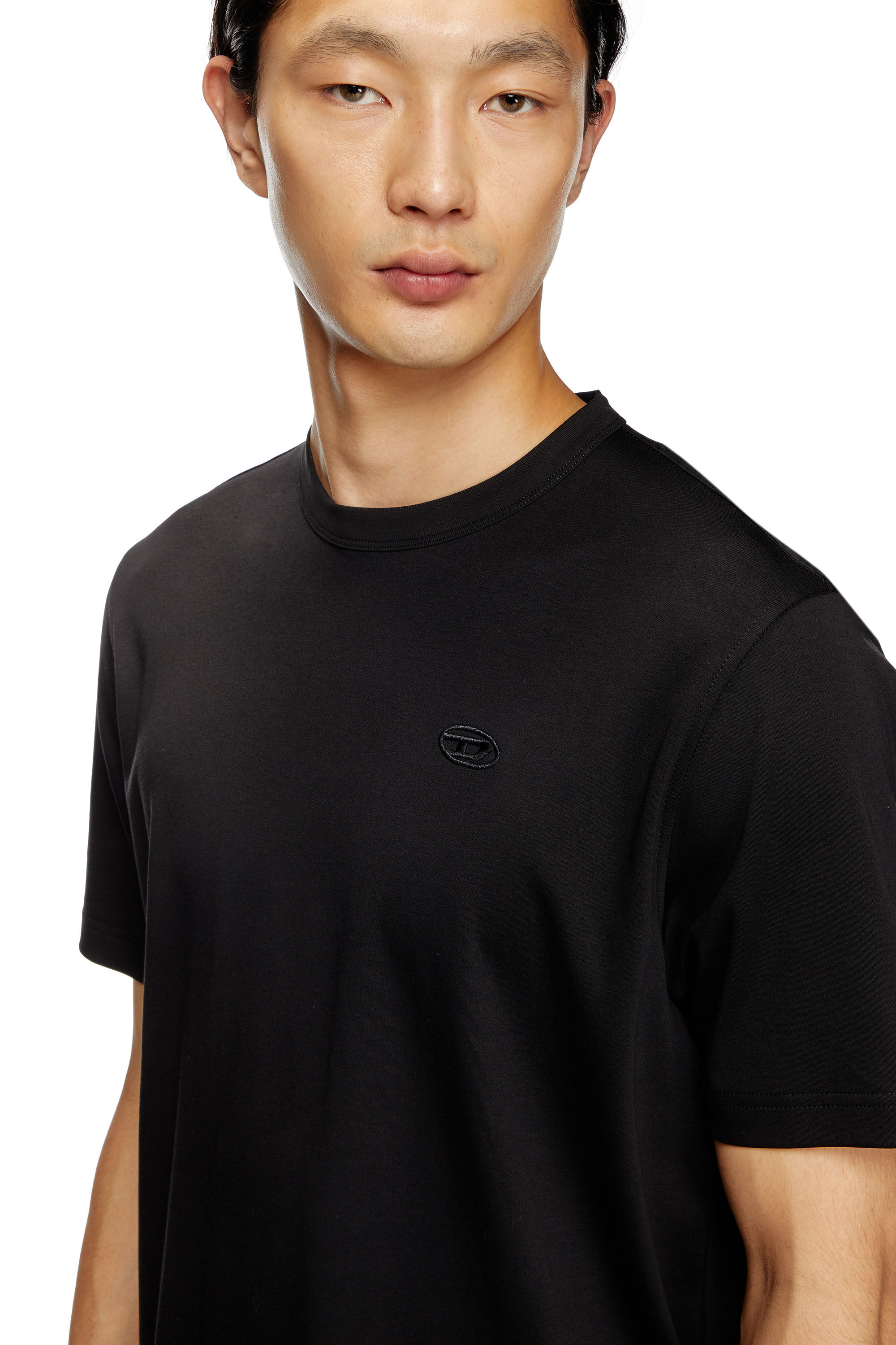 Diesel - T-ADJUST-SLITS-R17, Camiseta con bordado de logotipo a tono Hombre in Negro - 5