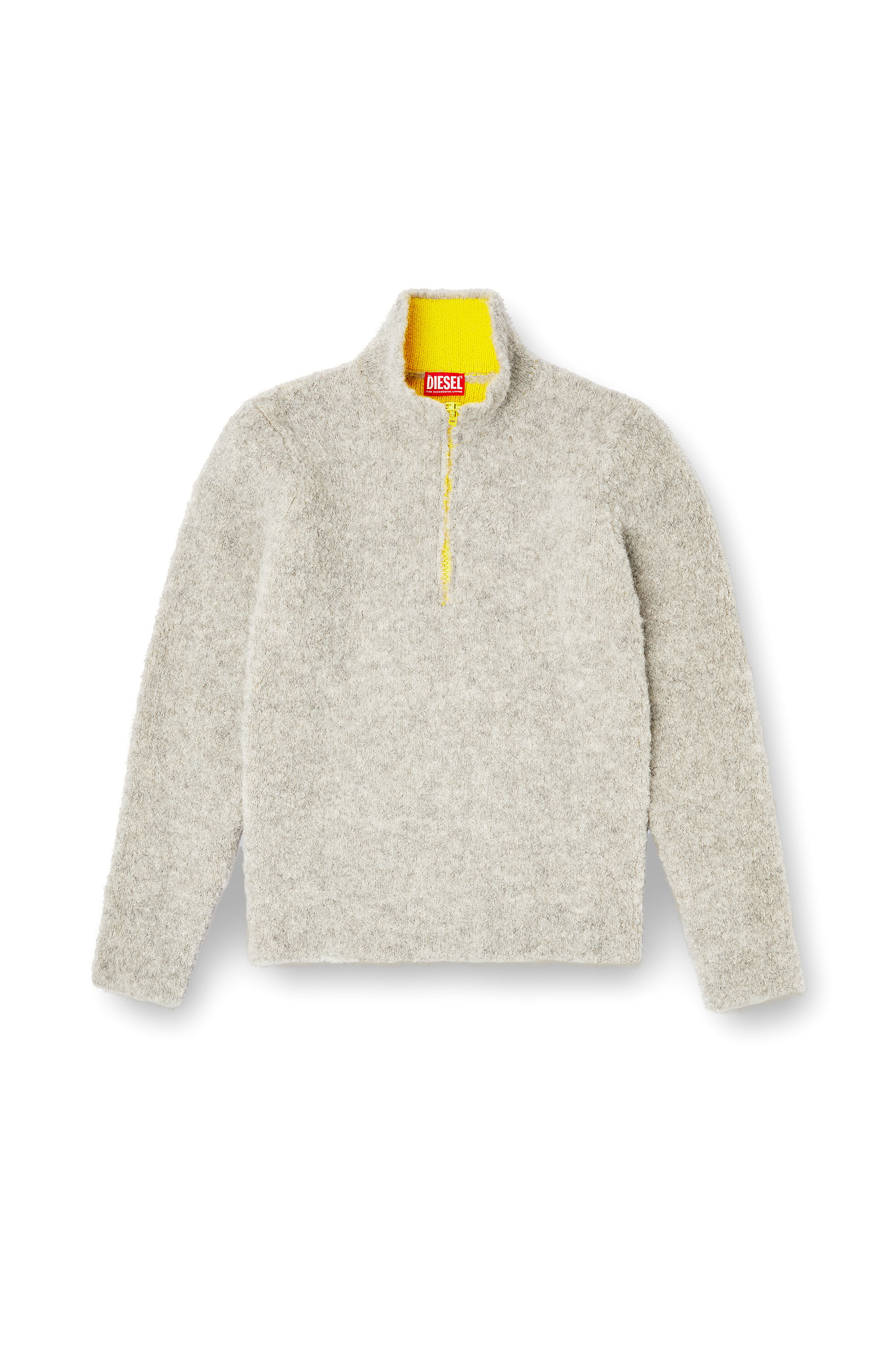 Diesel - K-ELLER, Jersey con media cremallera y interior en contraste Hombre in Gris - 2