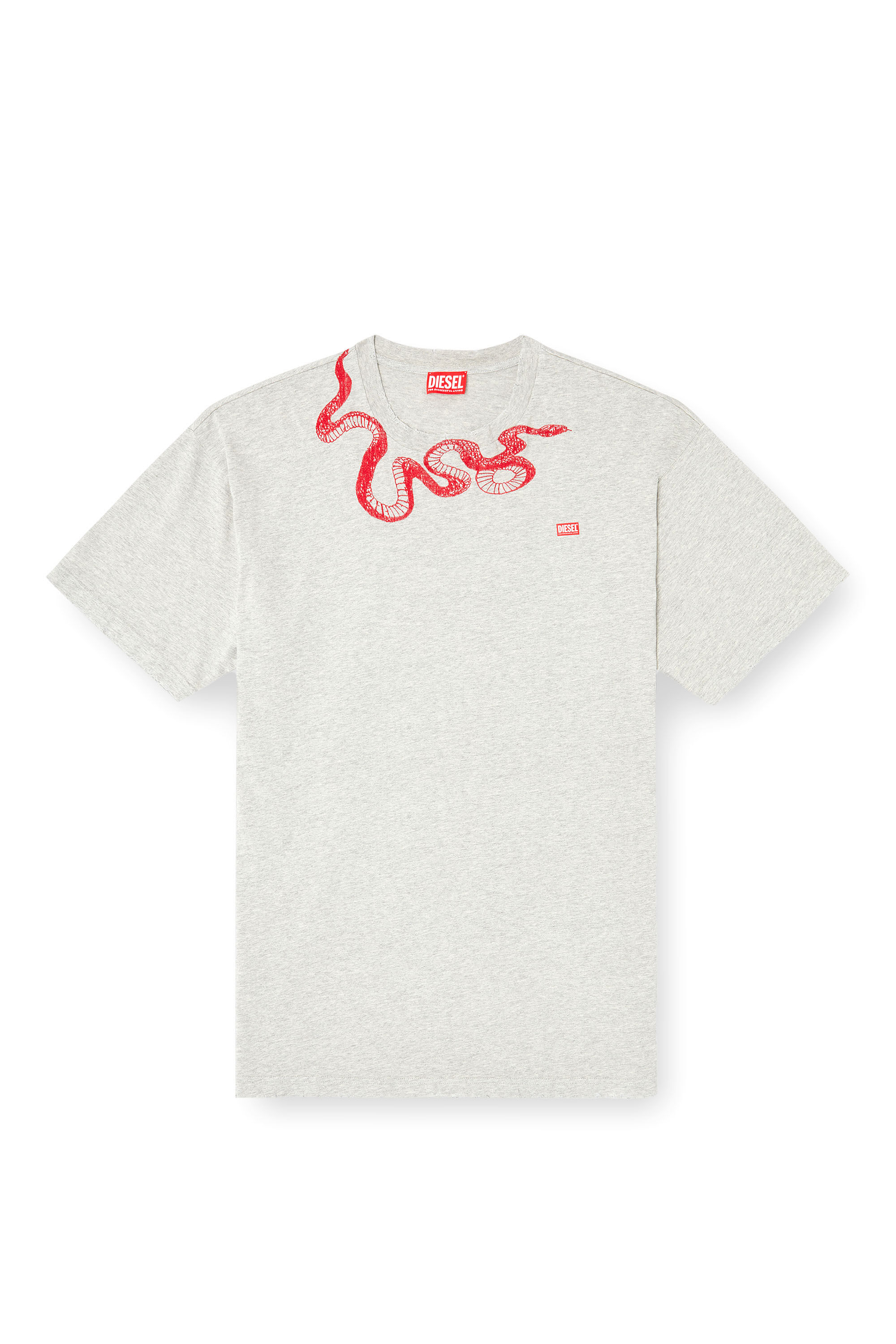 Diesel - CL-T-BOXT-MEL-SNAKE, Camiseta con bordado de serpiente Unisex in Gris - 2