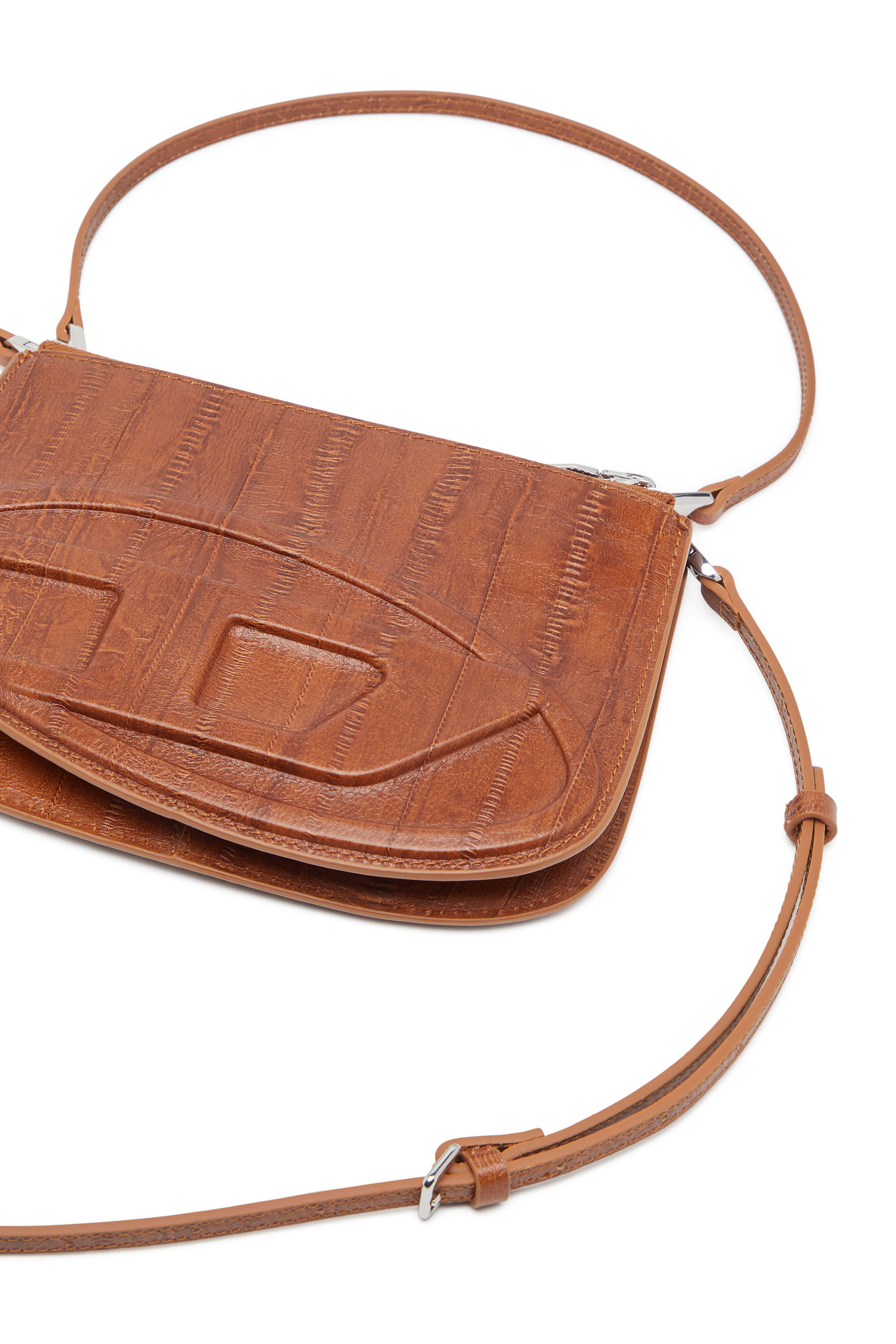 Diesel - 1DR TWIN, 1DR Twin-Bolso de hombro con doble bolsillo en cuero estampado Mujer in Marrón - 2