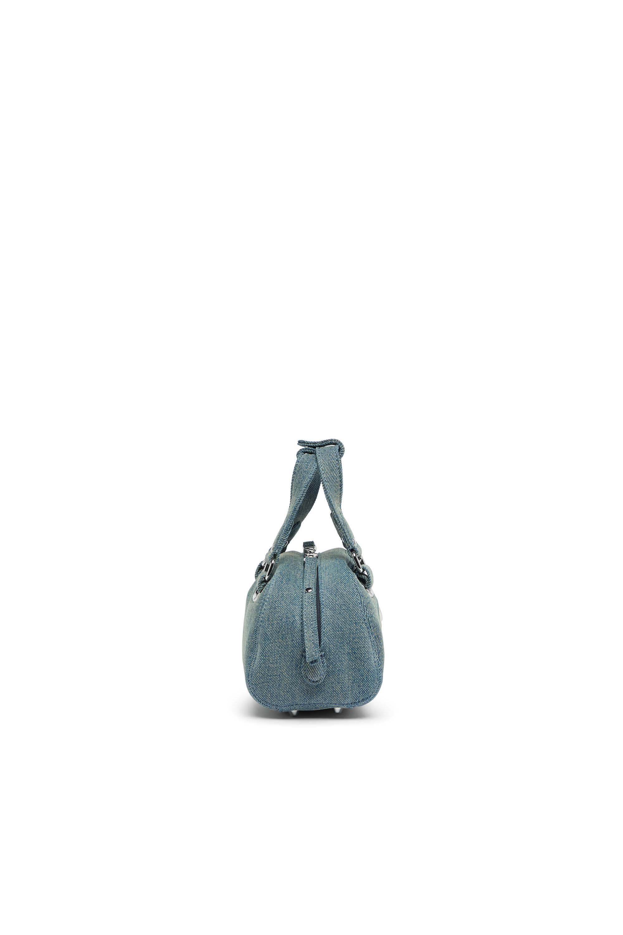 Diesel - 1DR DOME SOFT CROSSBODY, 1DR Dome-Peque&ntilde;o bolso bowling de denim con logo Oval D Unisex in Azul marino - 4