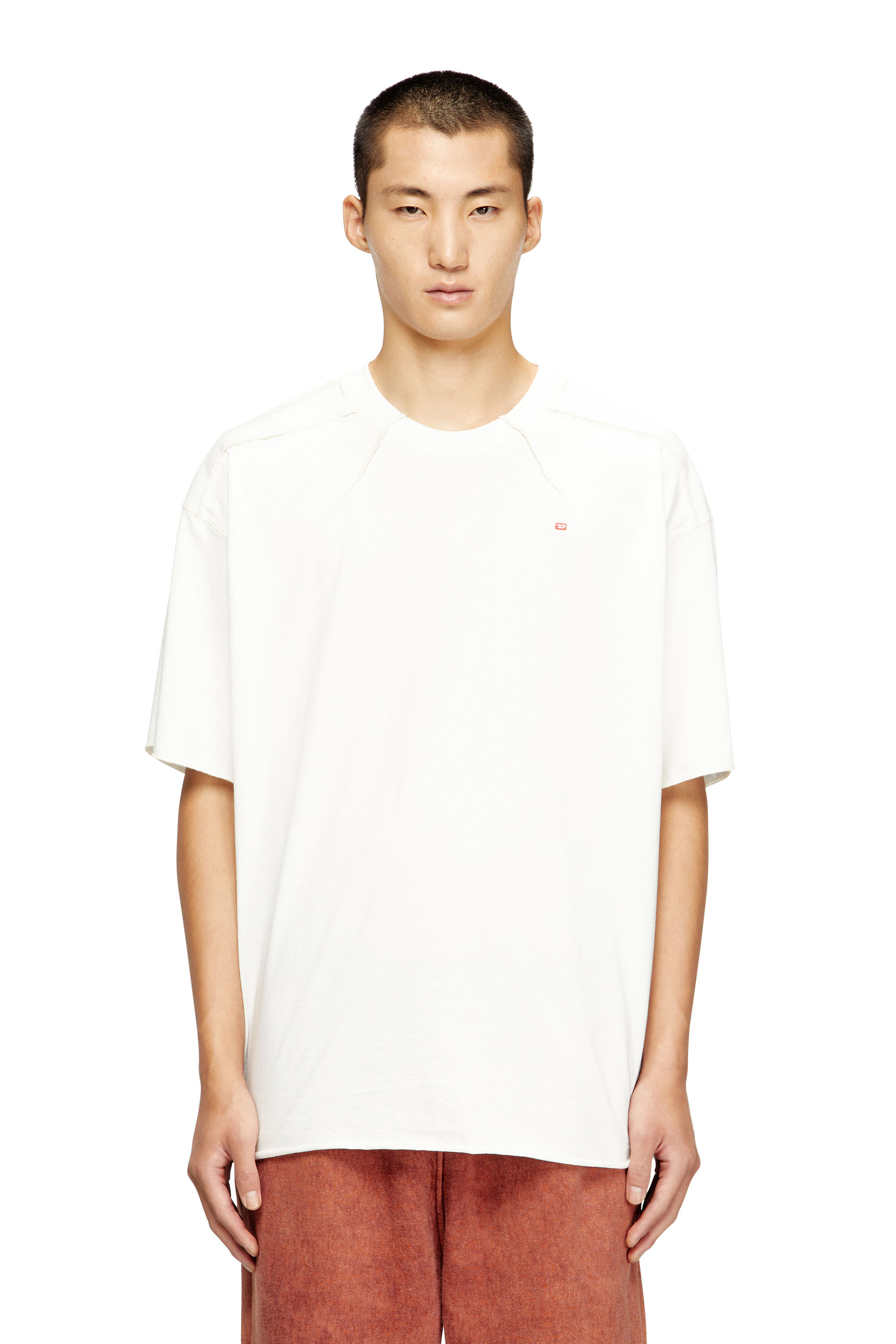 Diesel - T-CRAHOR-BOXT-T1, Camiseta de algodón con micro bordado Hombre in Blanco - 3