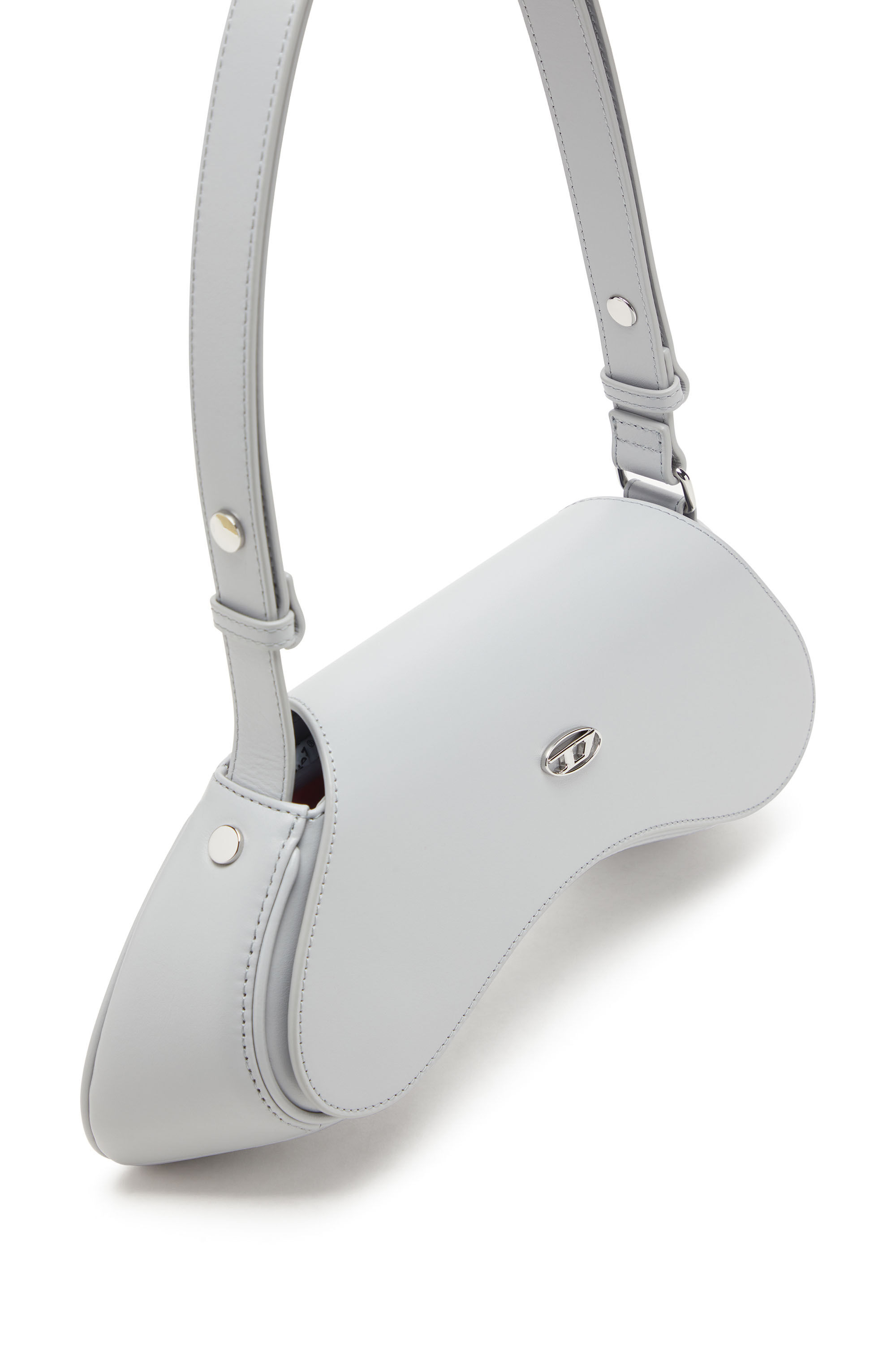 Diesel - PLAY CROSSBODY, Play-Bandolera de cuero semibrillante Mujer in Gris - 2