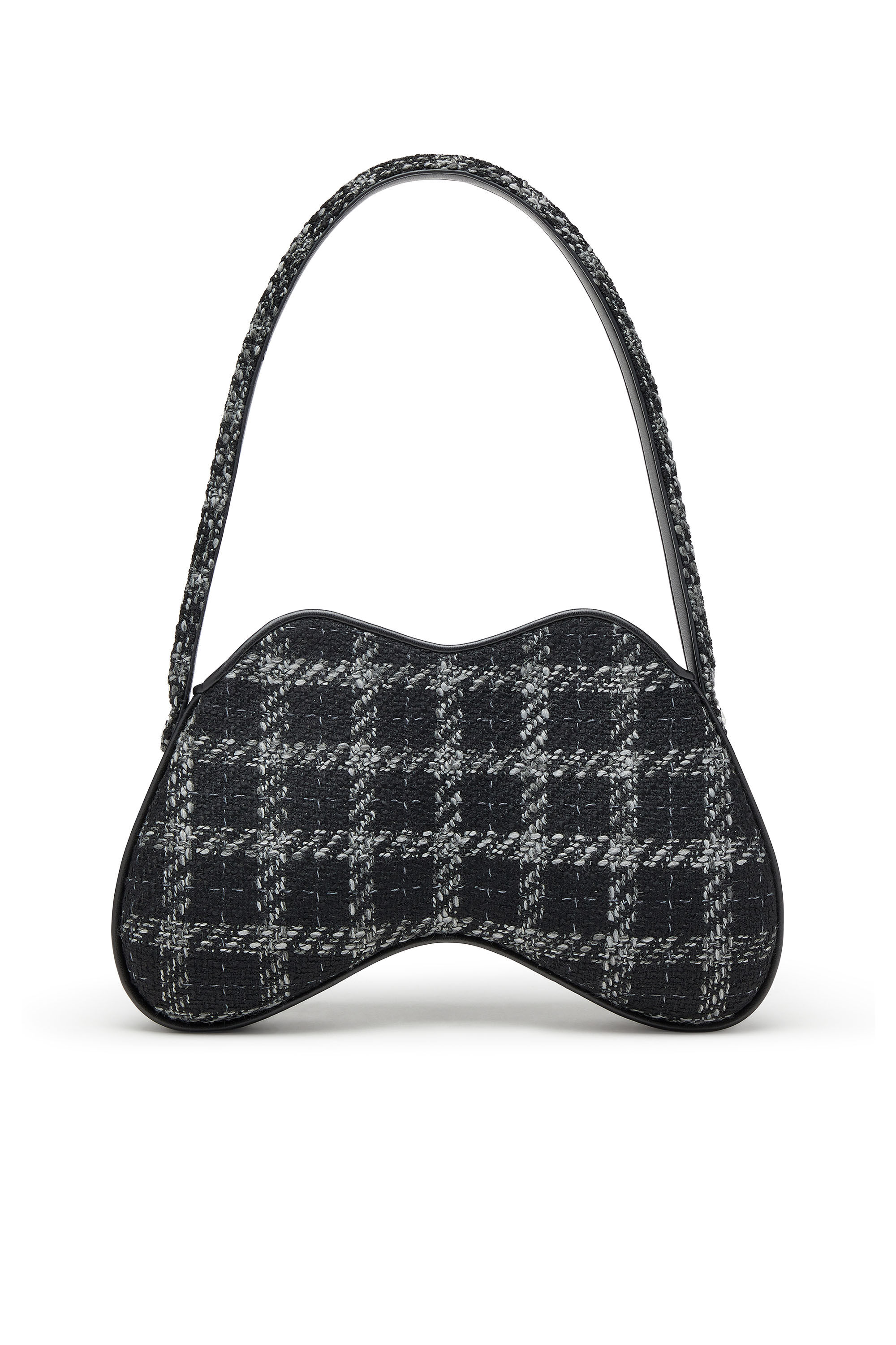 Diesel - DOUBLE-D SHOULDER, Bolso de hombro con motivo de pata de gallo Mujer in Negro - 3