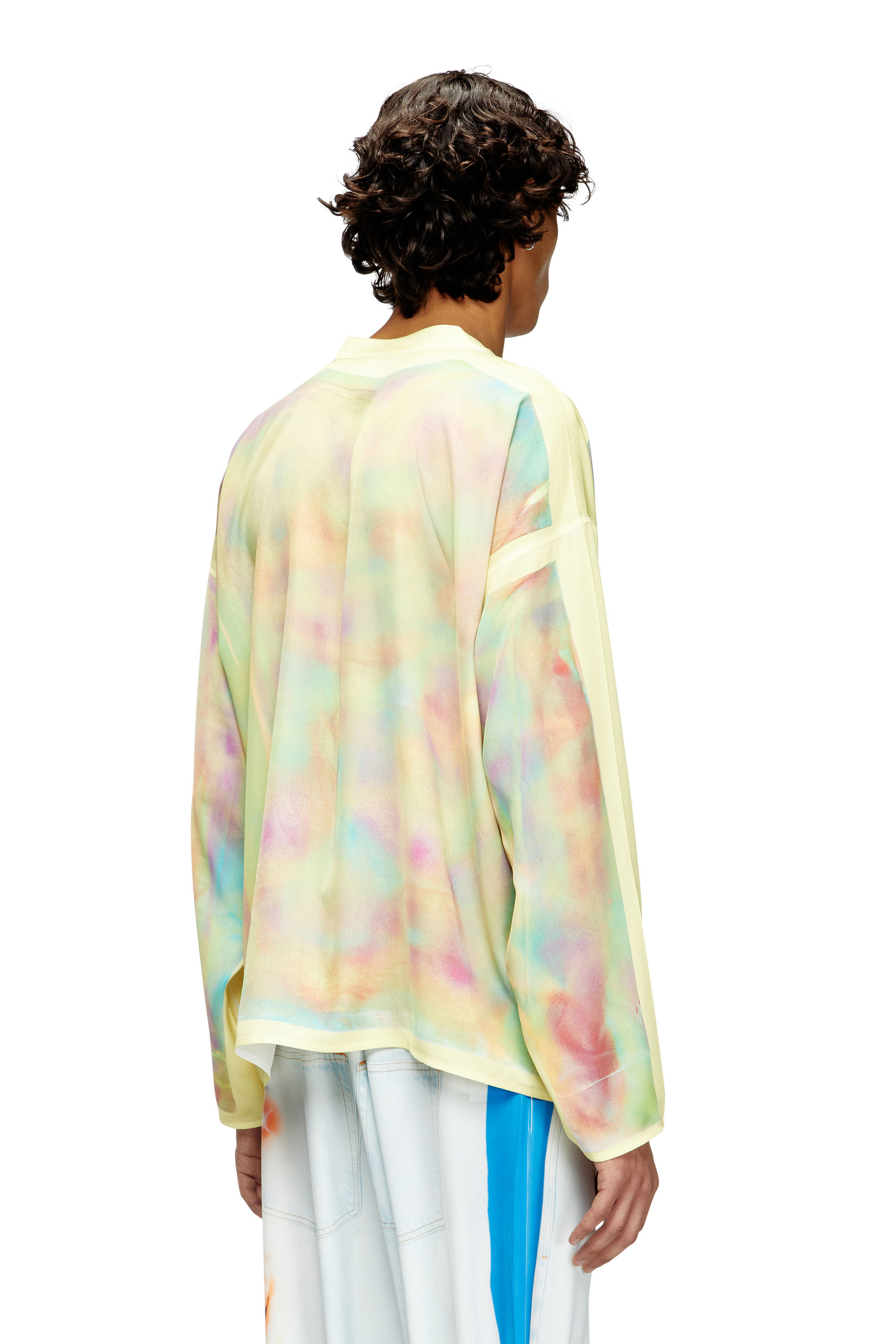 Diesel - T-OLAVI-A-SER-GRAFFITI-CHI, Top Henley con estampado graffiti Unisex in Amarillo - 4