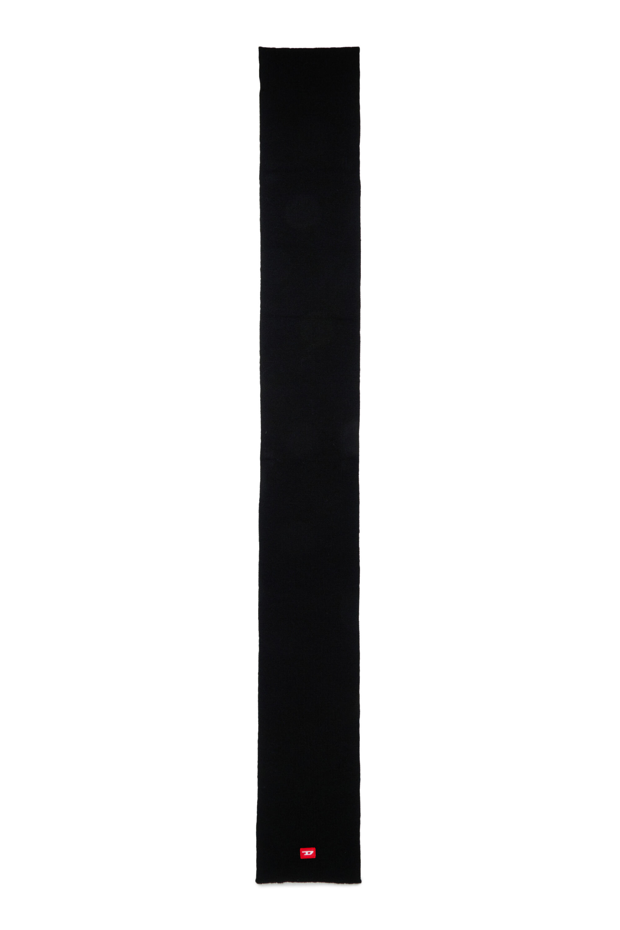 Diesel - RLOT, Unisex's Wool-blend scarf with D logo patch in Black - 2