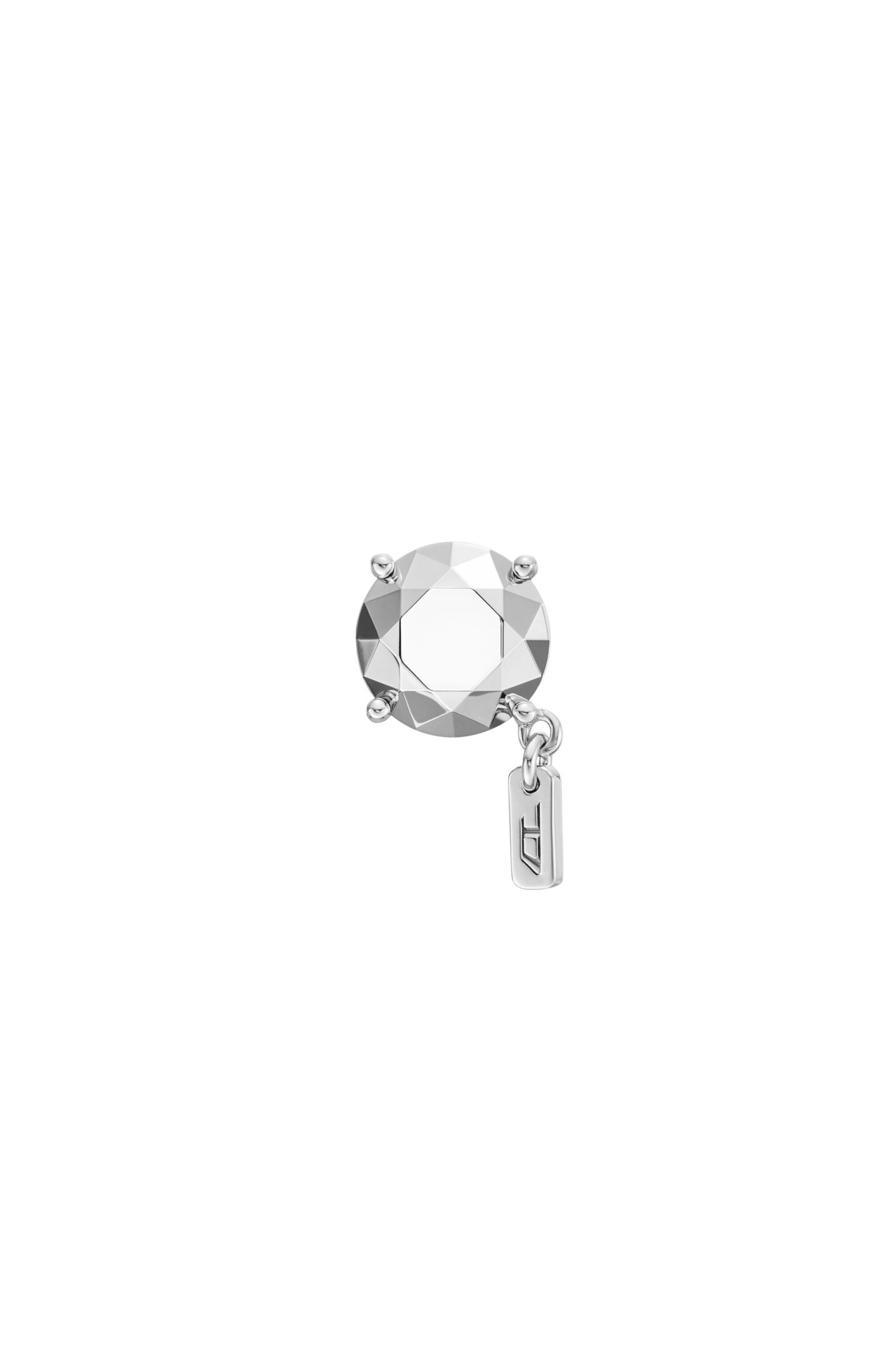 Diesel - DL1352040 STERLING SILVER JEWEL, Pendiente de plata esterlina con corte de diamante Unisex in Plateado - 1