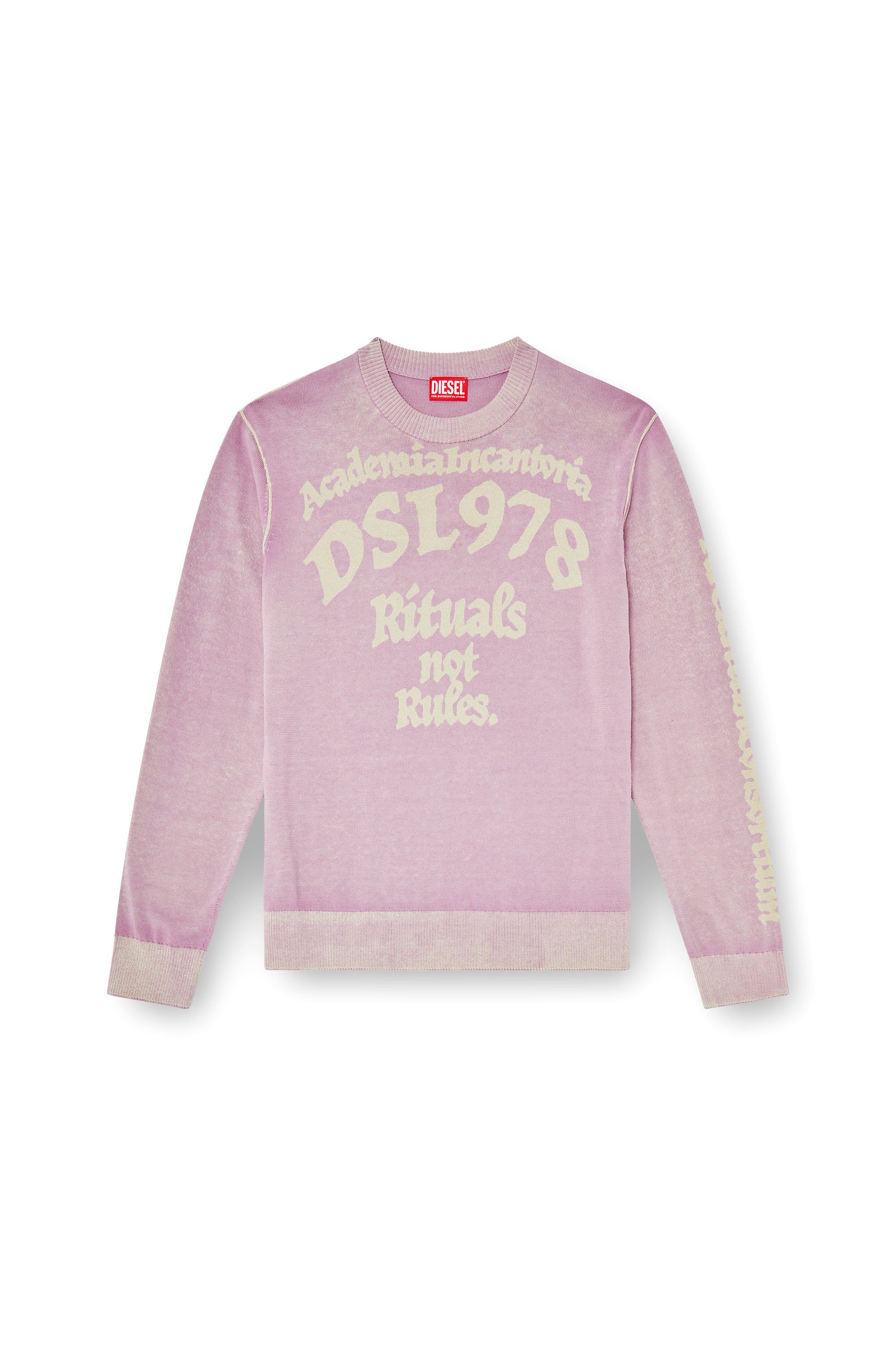 Diesel - K-LAUTI, Jersey de algod&oacute;n tratado con eslogan Hombre in Morado - 2