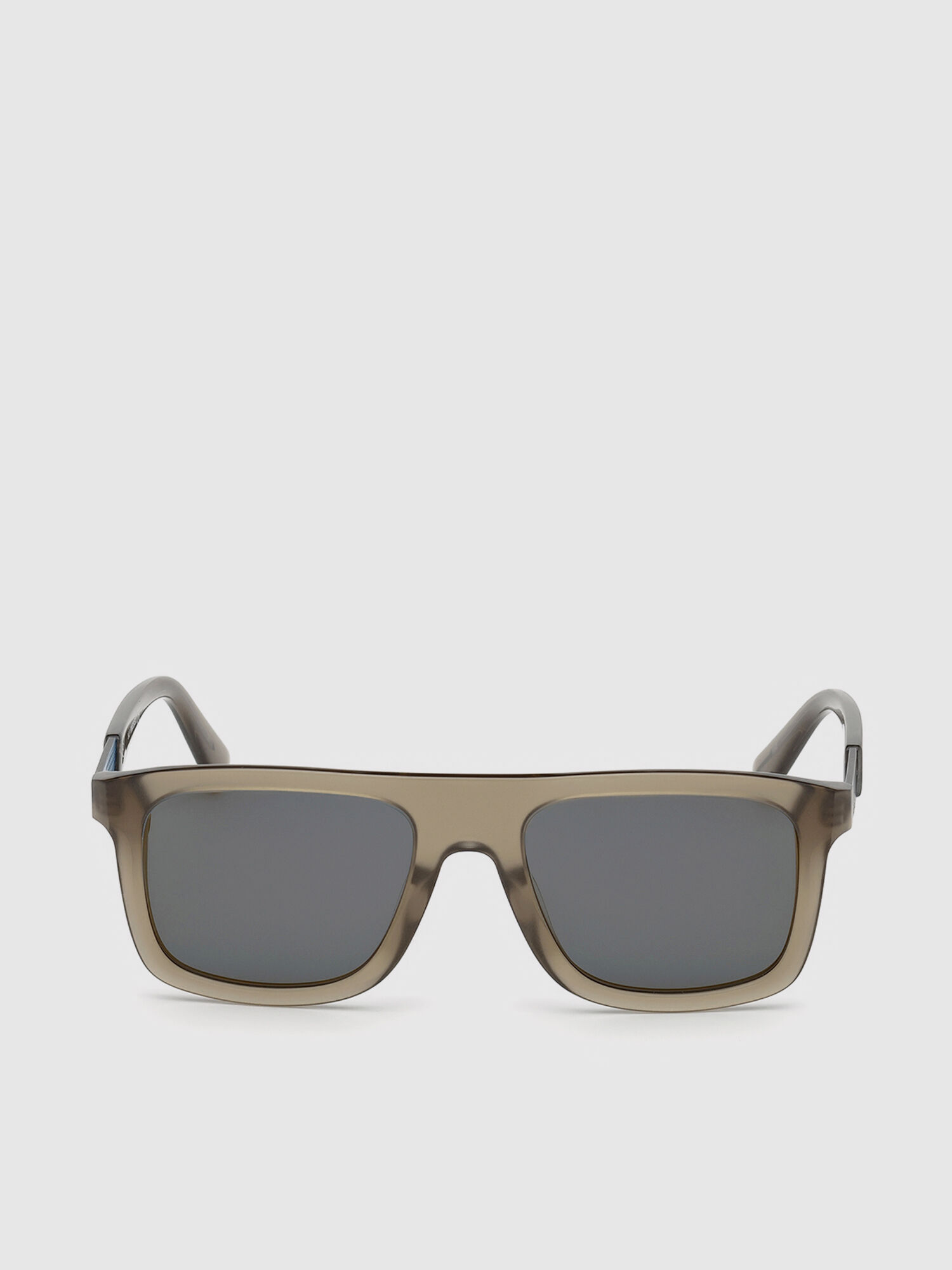 Diesel - DL0268, Gafas de montura cuadrada con placa metálica Hombre in Marrón - 1