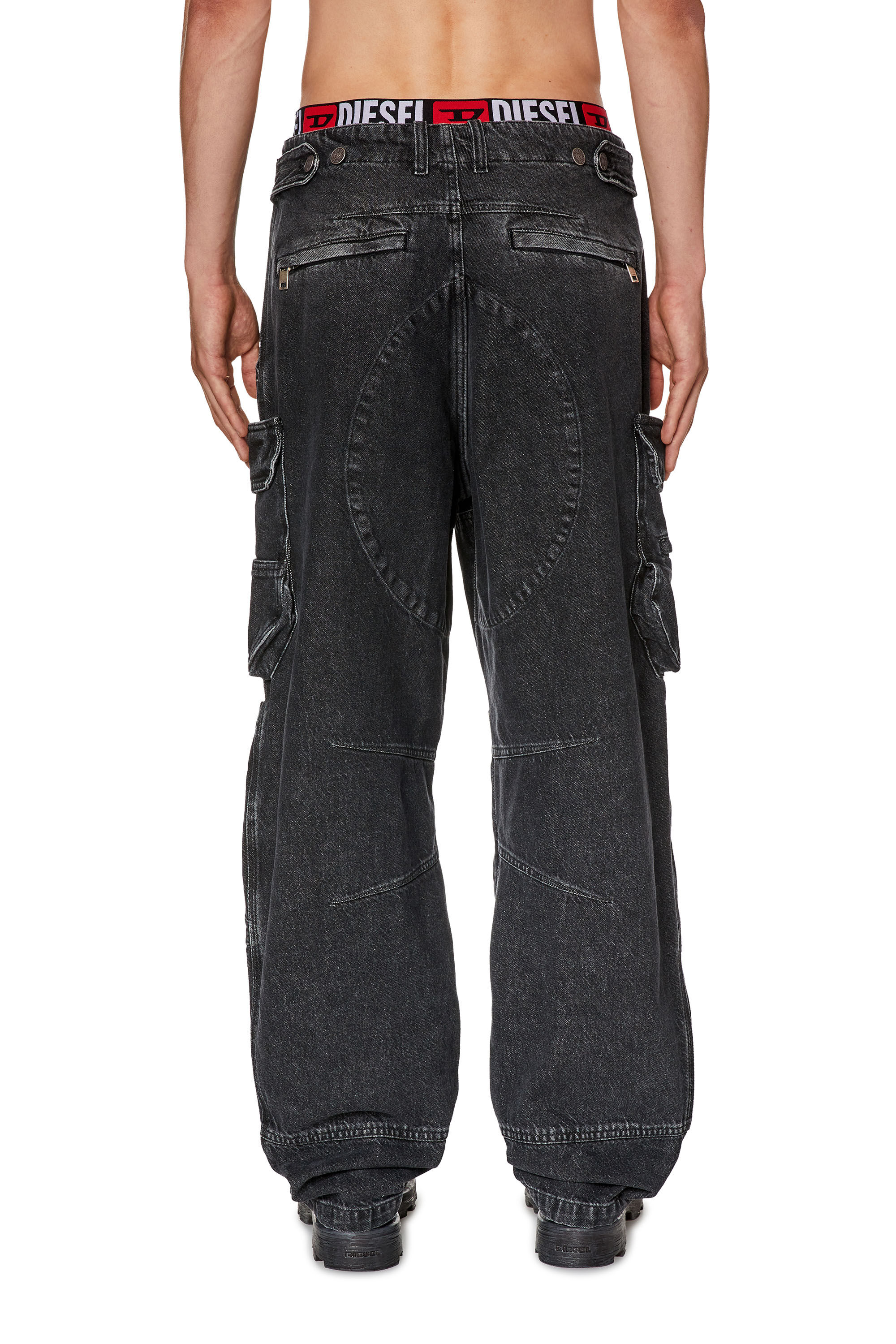 Diesel - Straight Jeans D-Fish 0HLAA, Negro/Gris oscuro - Image 4
