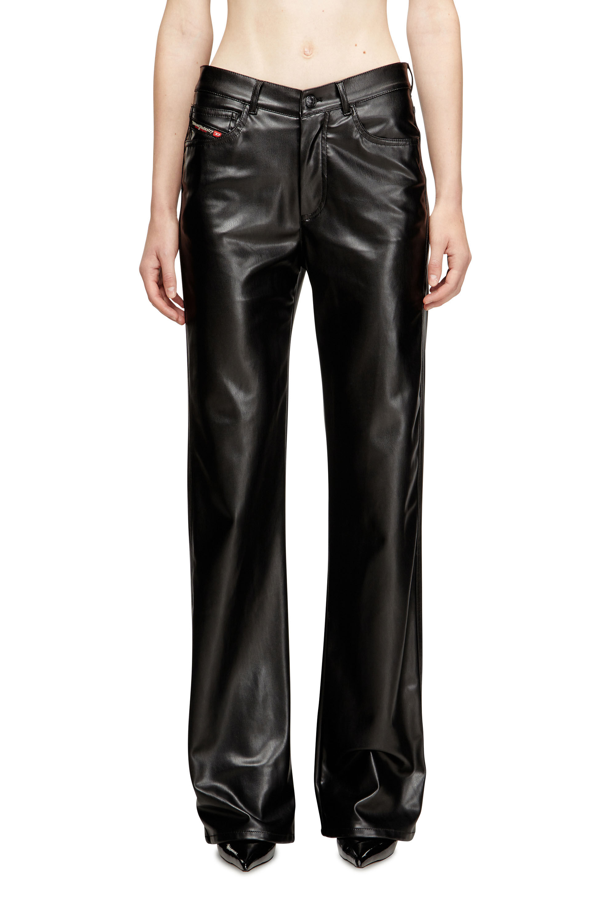 Diesel - P-LAIN, Pantalones de cinco bolsillos en tejido revestido Mujer in Negro - 2