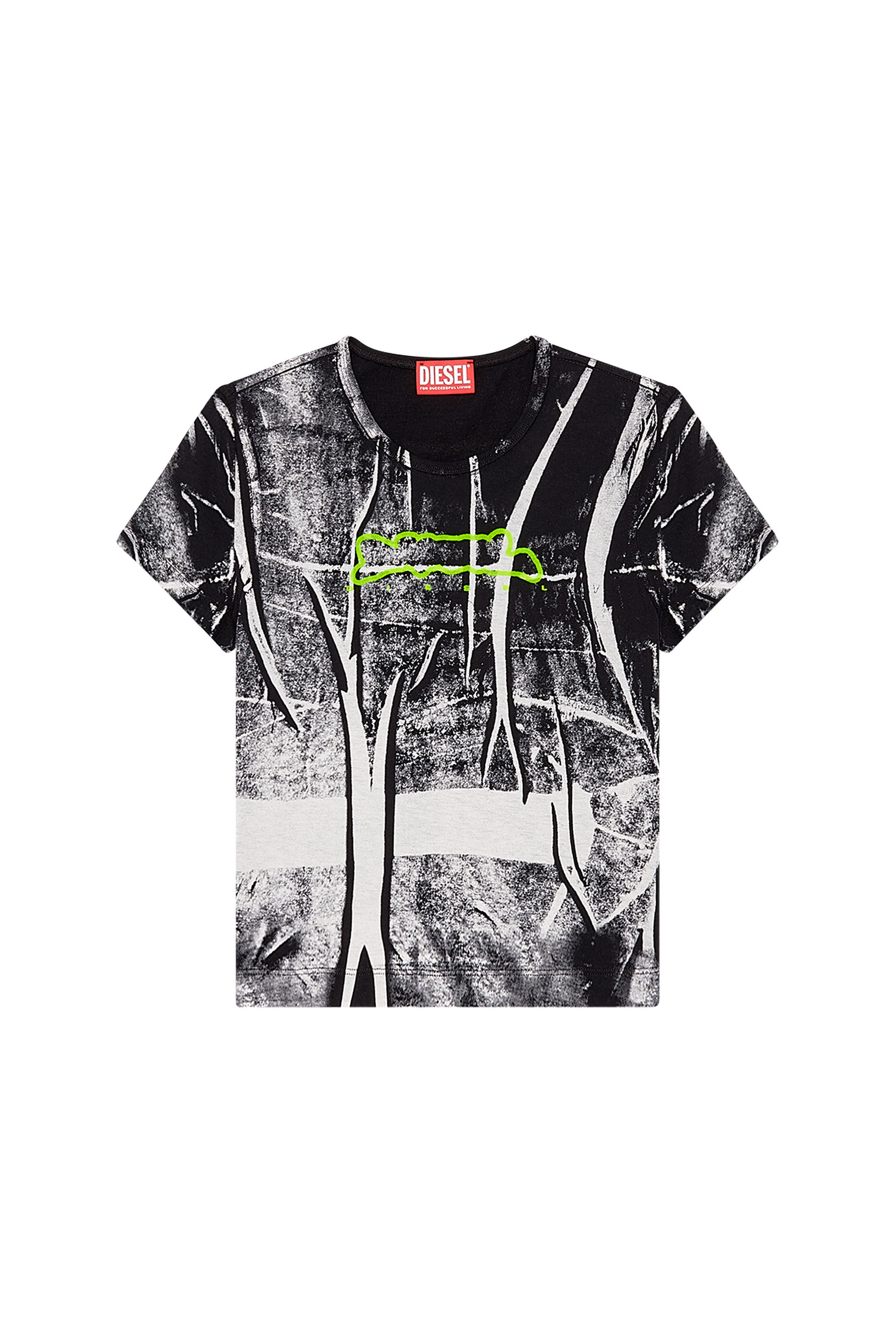Diesel - T-UNCUTIE-LONG-N5, Camiseta con estampado de pliegues Mujer in Multicolor - 2