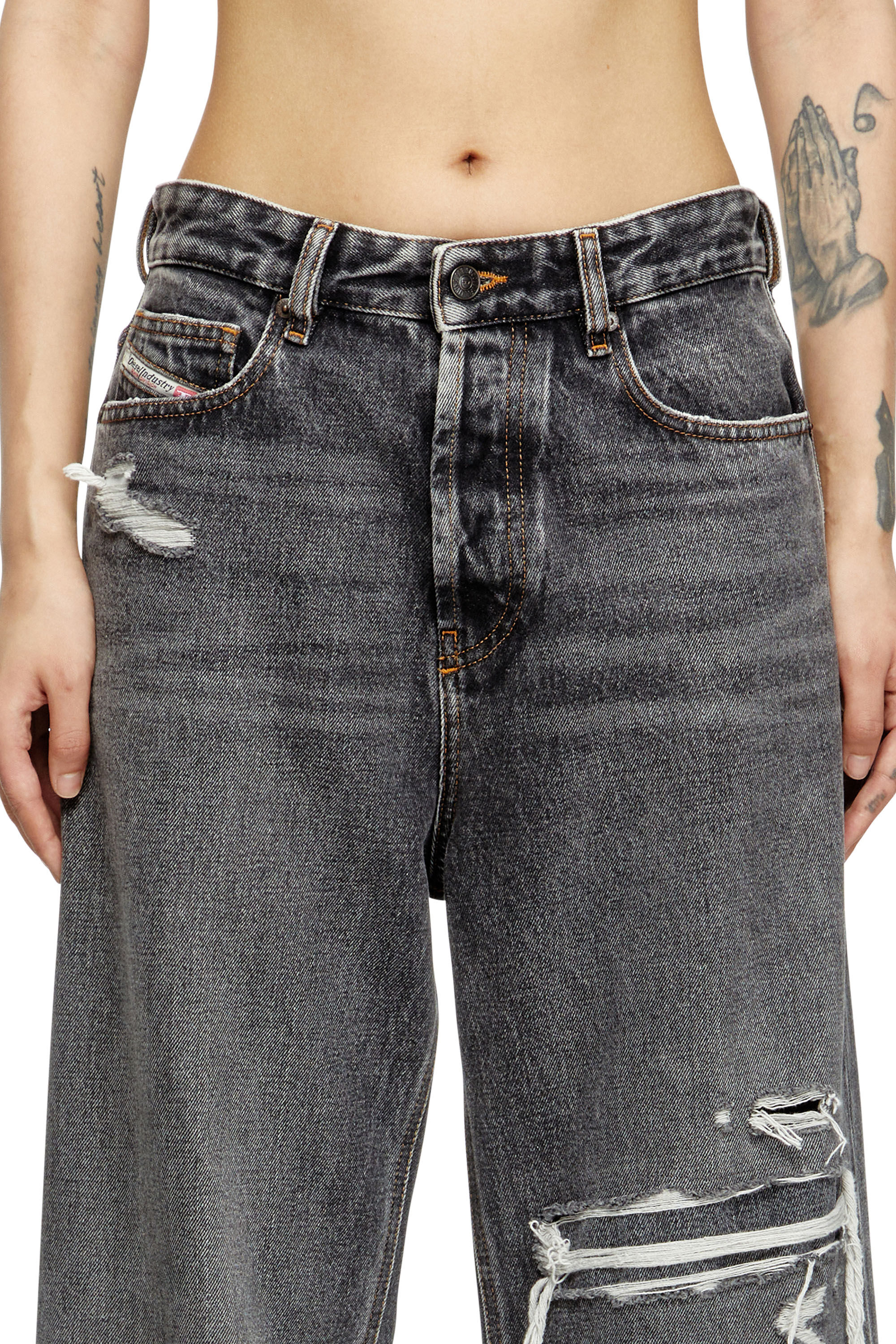 Diesel - Relaxed Jeans 1996 D-Sire 007F6 Mujer, Negro/Gris oscuro - 5