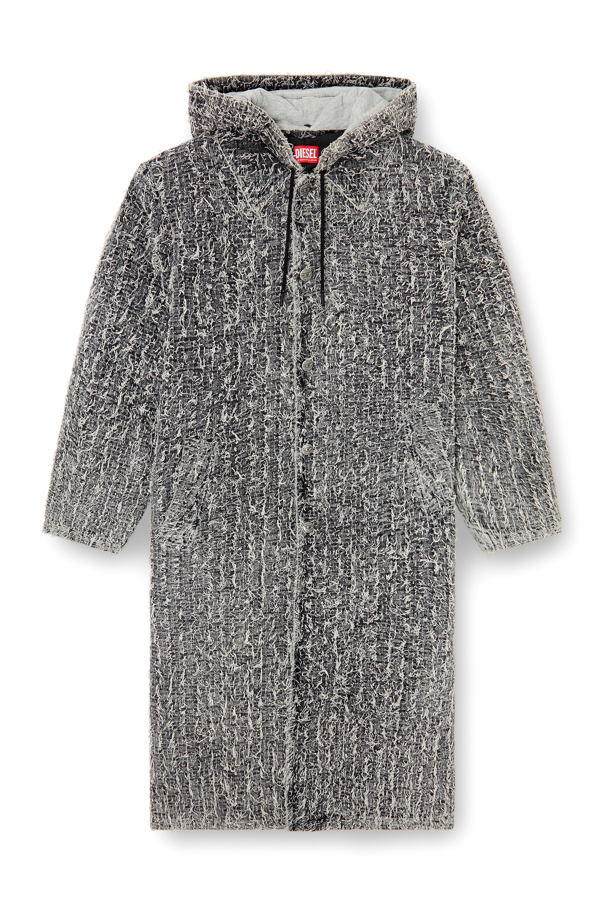 Diesel - D-JACK-S, Abrigo con capucha en denim bouclé Unisex in Negro - 2