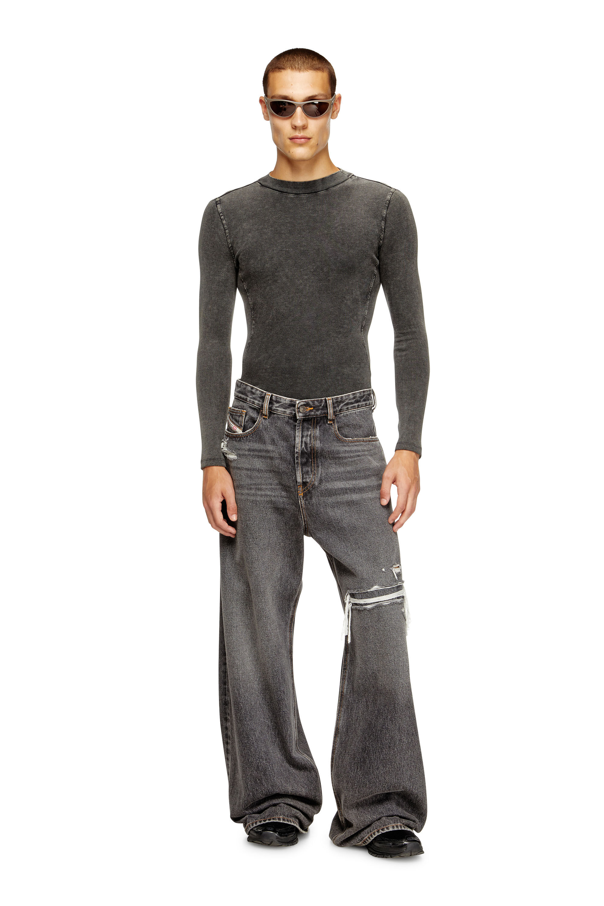 Diesel - Relaxed Jeans D-Rise 007F6 Hombre, Negro/Gris oscuro - 1