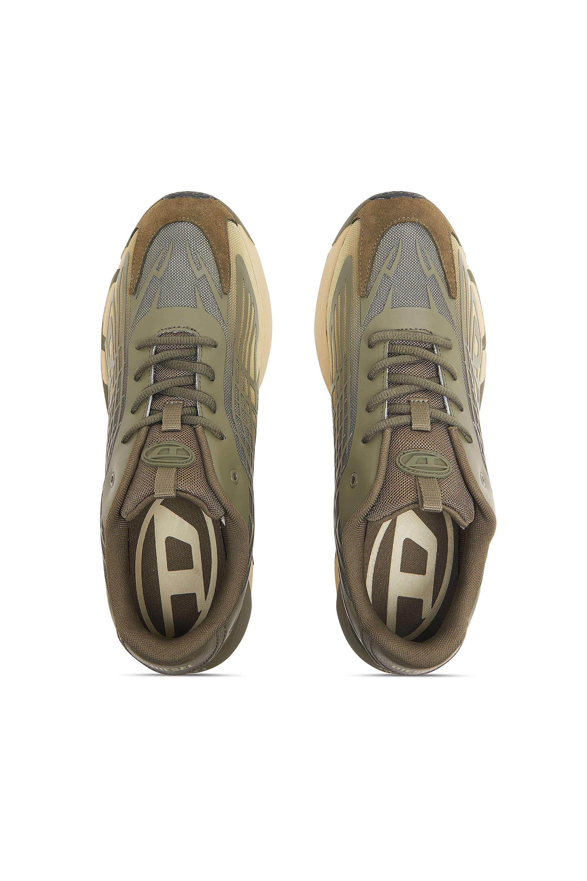 Diesel - S-D-VIT'S 500 LOW, D-Vit-Sneakers en malla degradada de rayas Hombre in Verde - 4