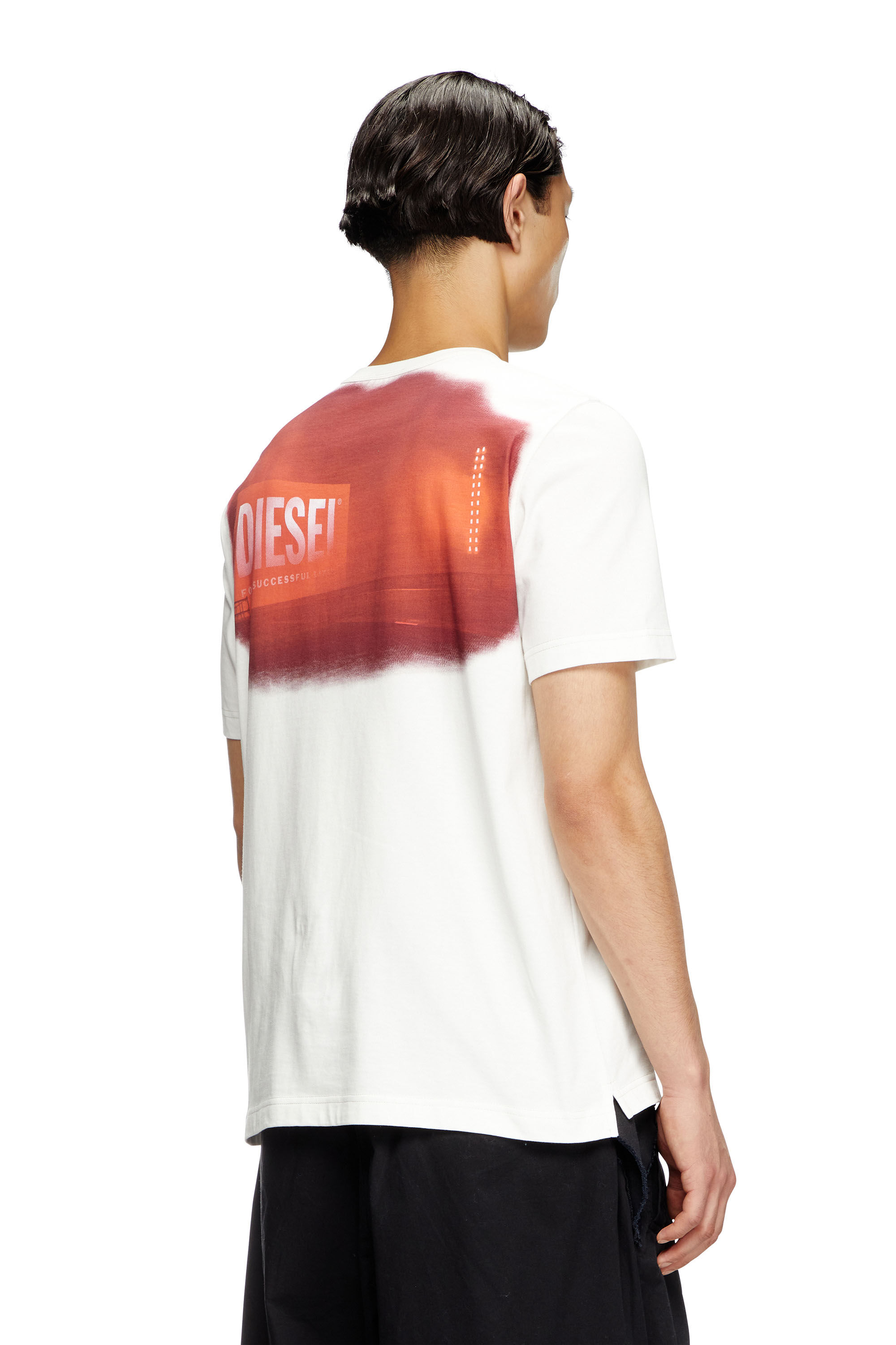 Diesel - T-ADJUST-SLITS-R13, Camiseta con eslogan estampado del desfile Hombre in Blanco - 4