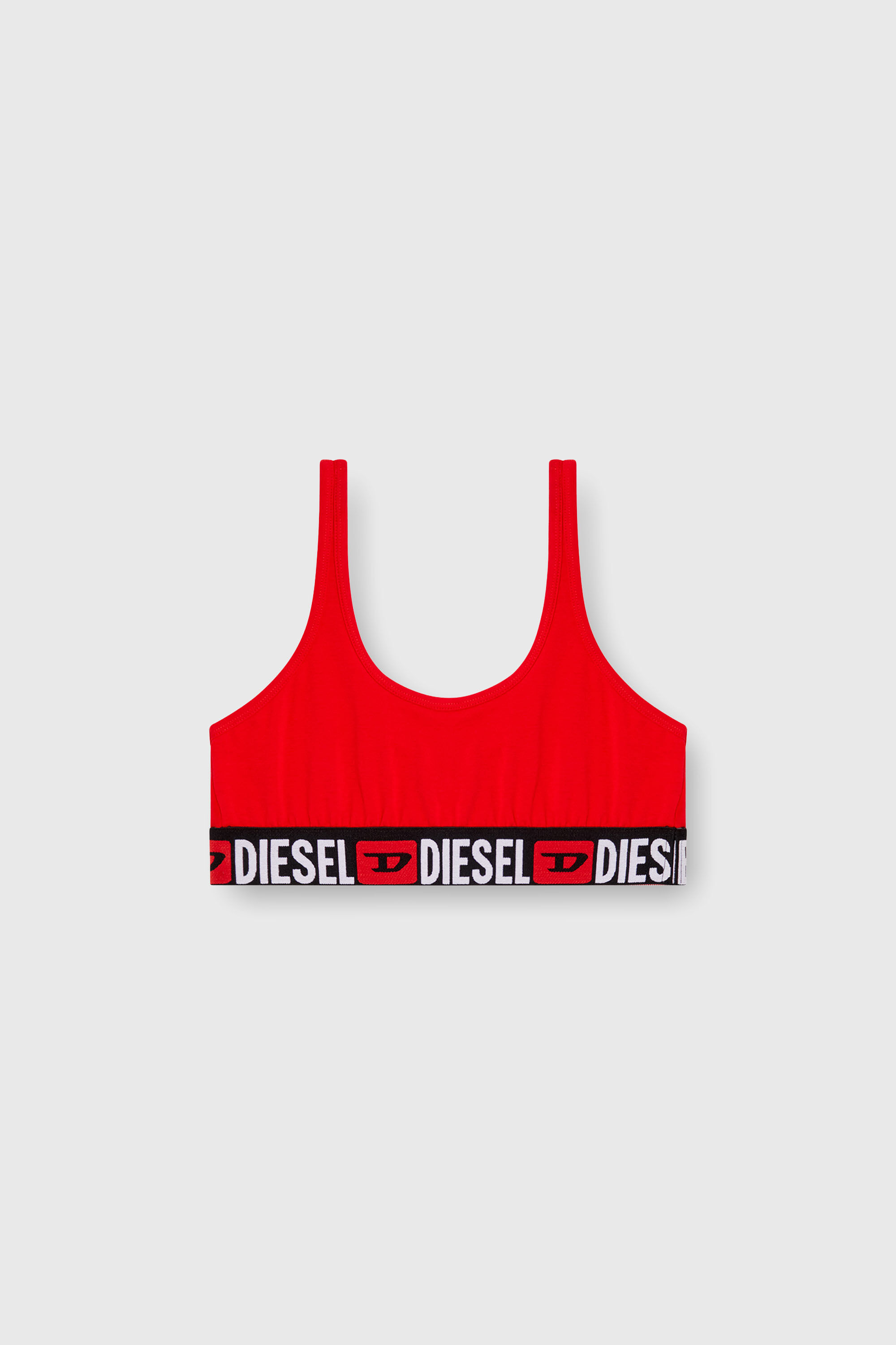 Diesel - UFSB-ORIBA, Bralette con banda con logotipo Mujer in Rojo - 2