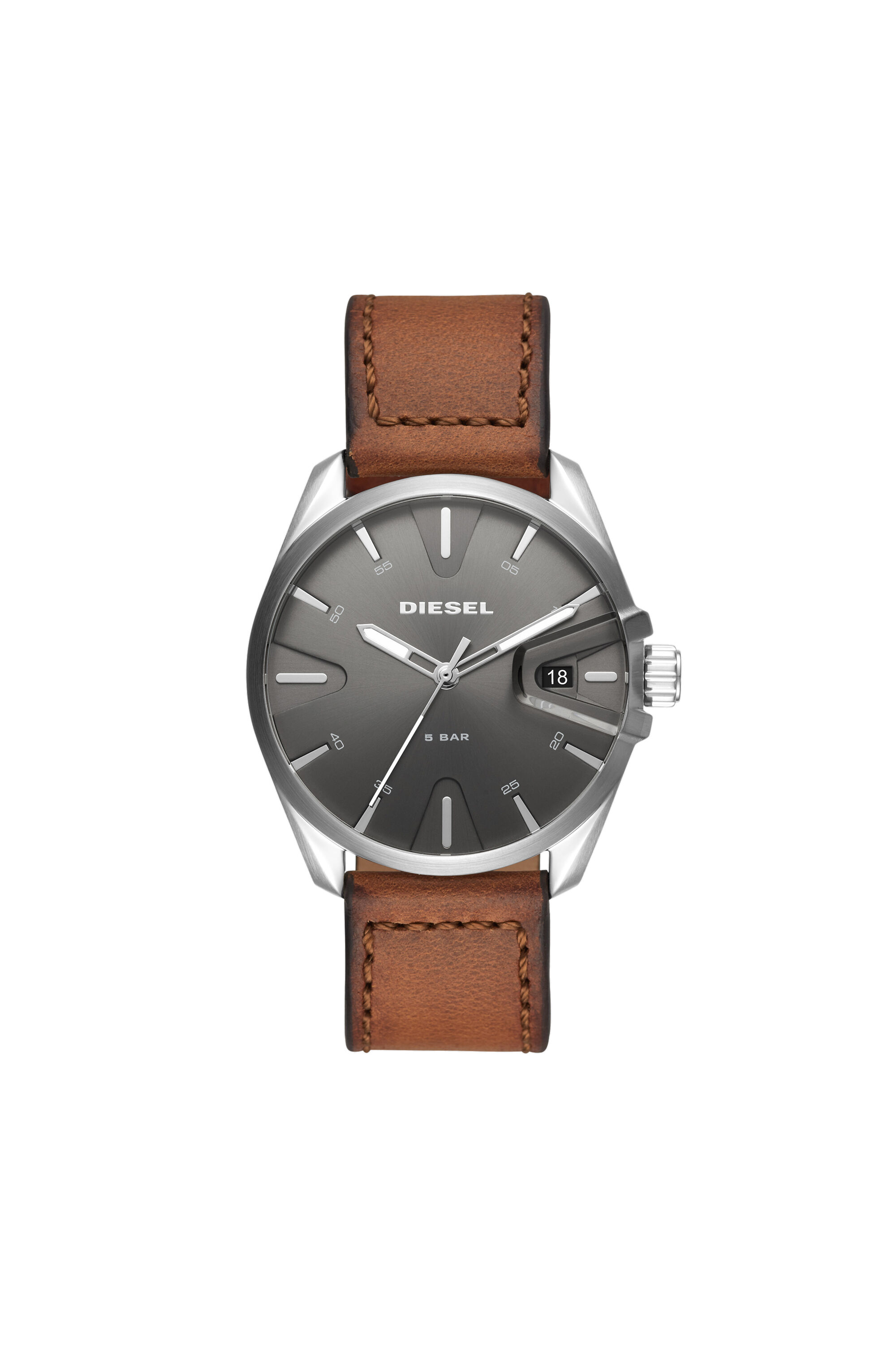 DZ1890 Man MS9 three hand brown leather watch Diesel