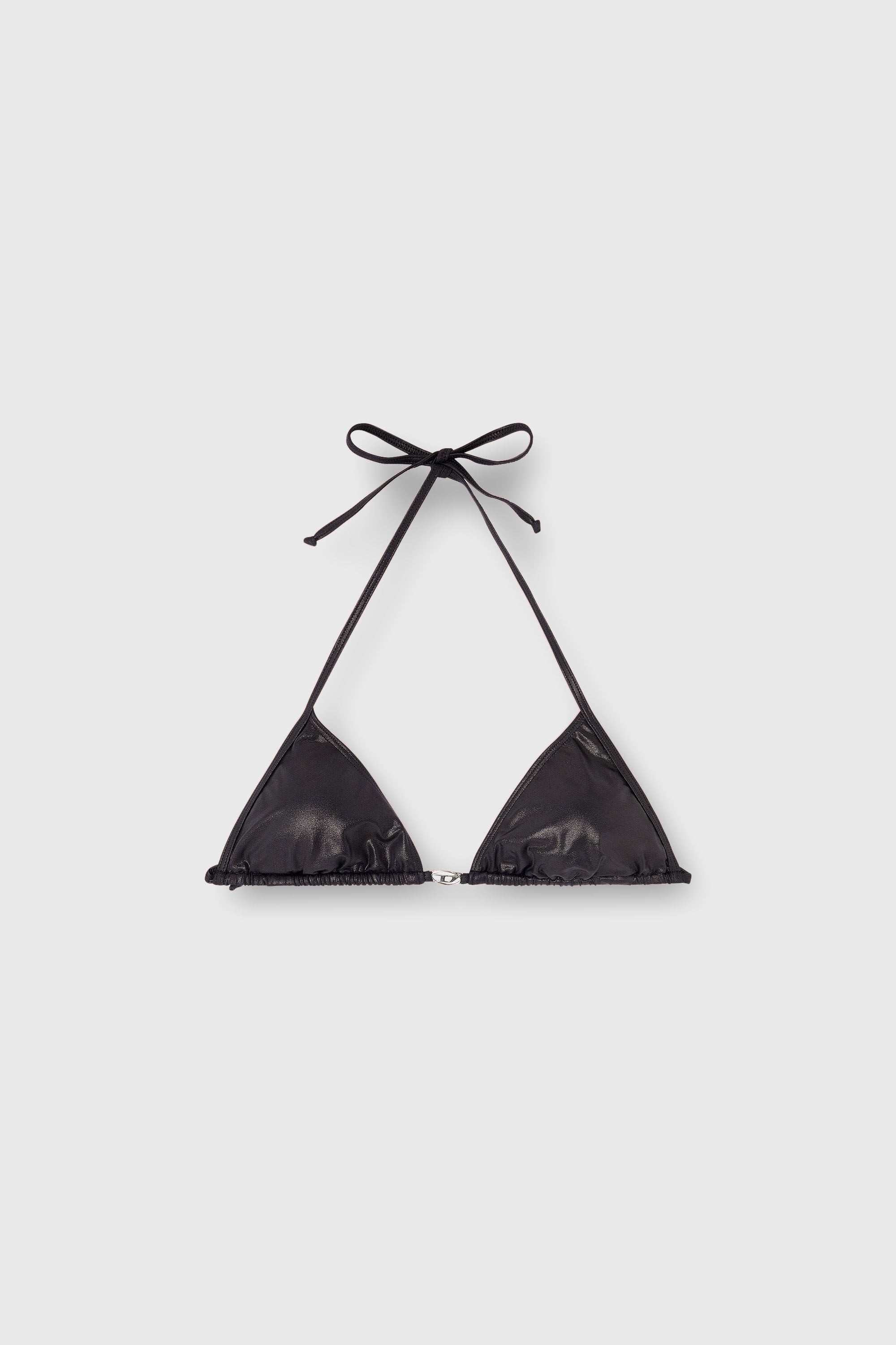 Diesel - ELETTRA-DNM, Bikini triangular en tejido brillante Mujer in Negro - 4