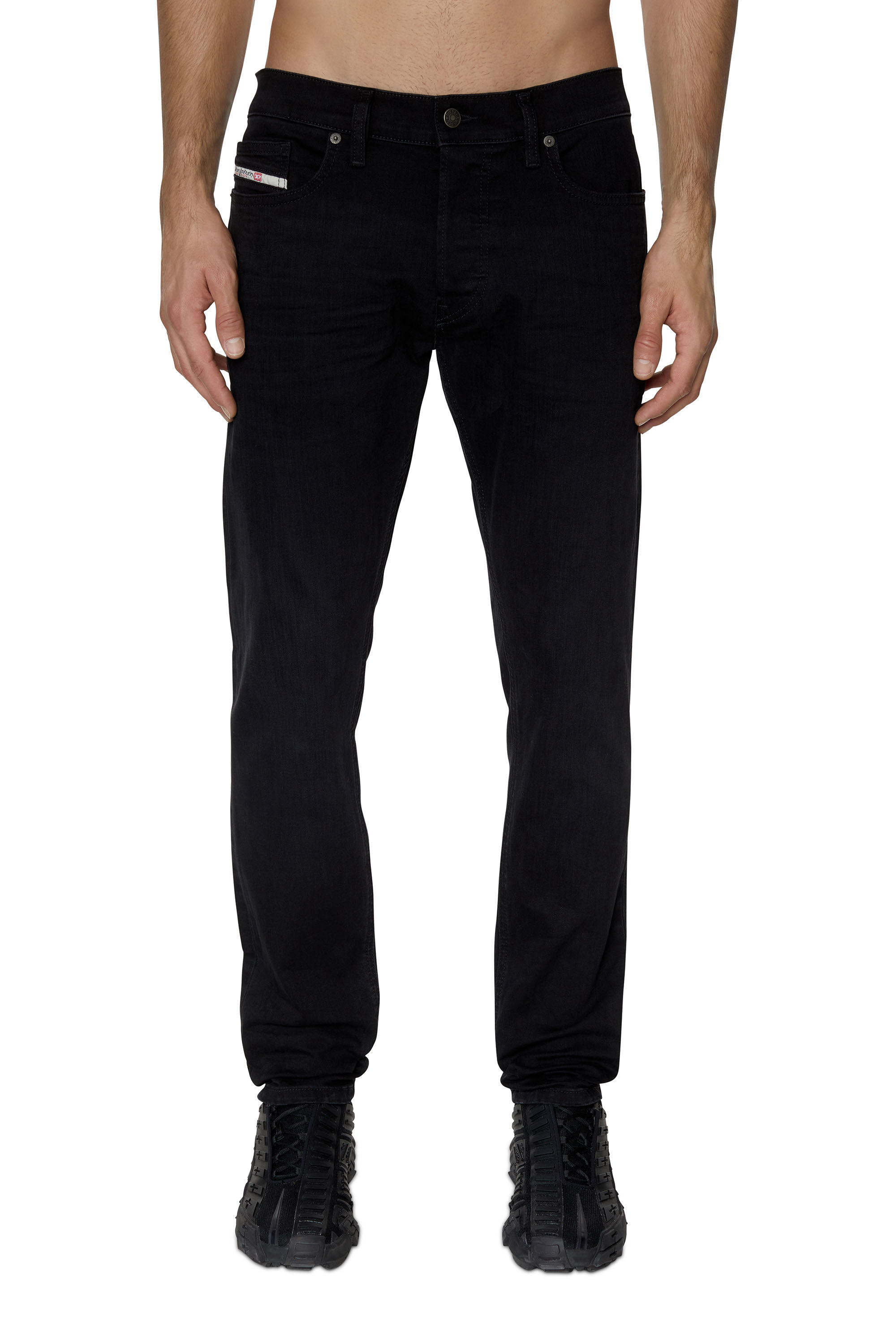 Diesel - D-Luster 0ELAY Slim Jeans, Negro/Gris oscuro - Image 3